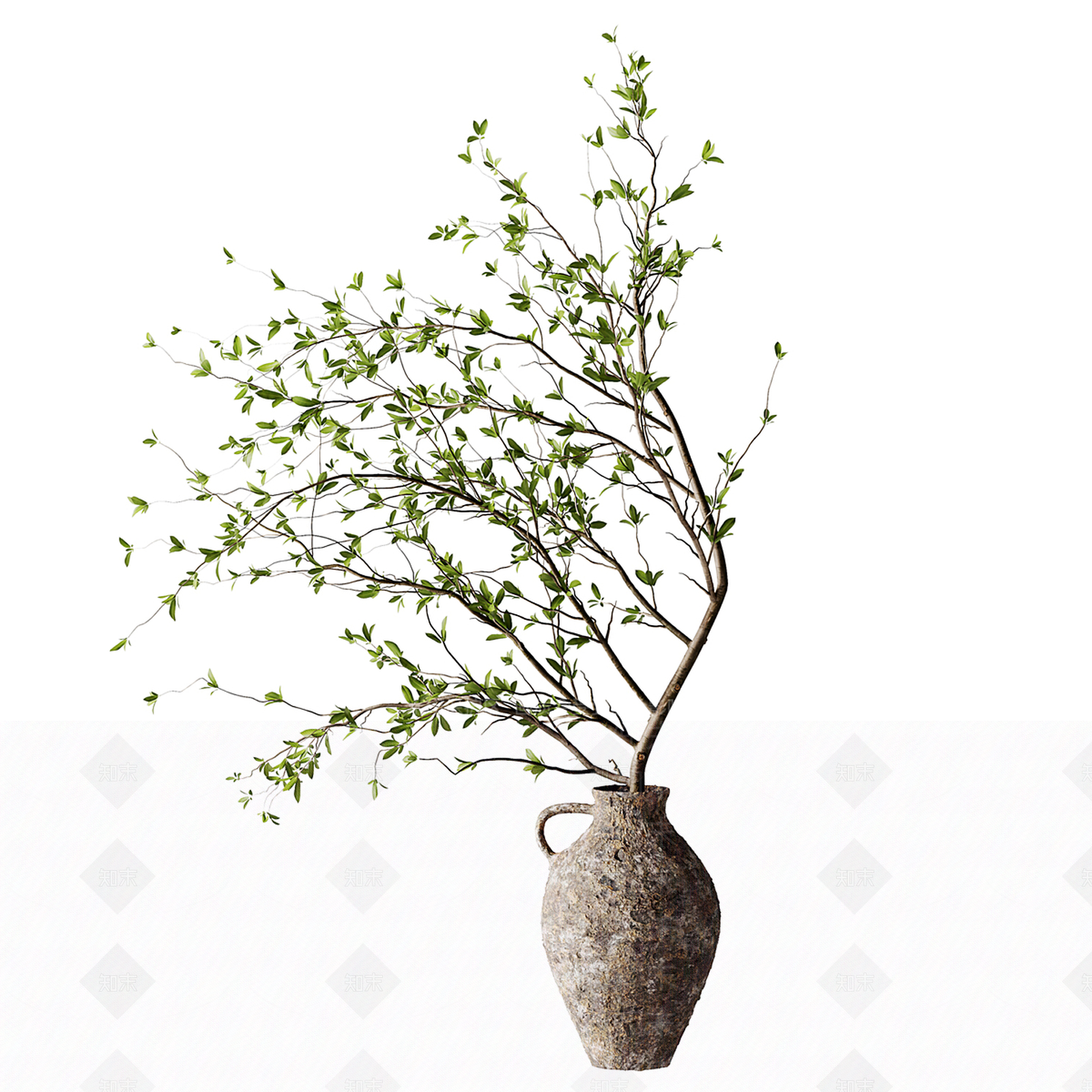 新中式侘寂花艺3D模型下载【ID:1195664202】