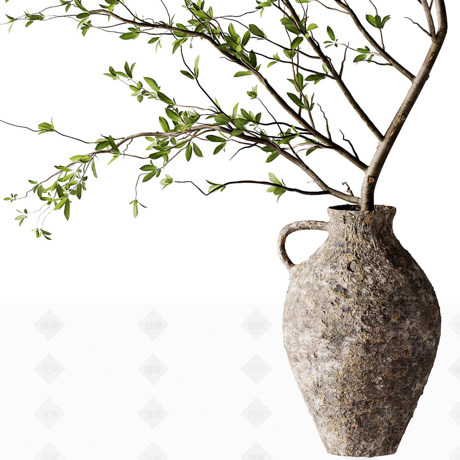 新中式侘寂花艺3D模型下载【ID:1195664202】