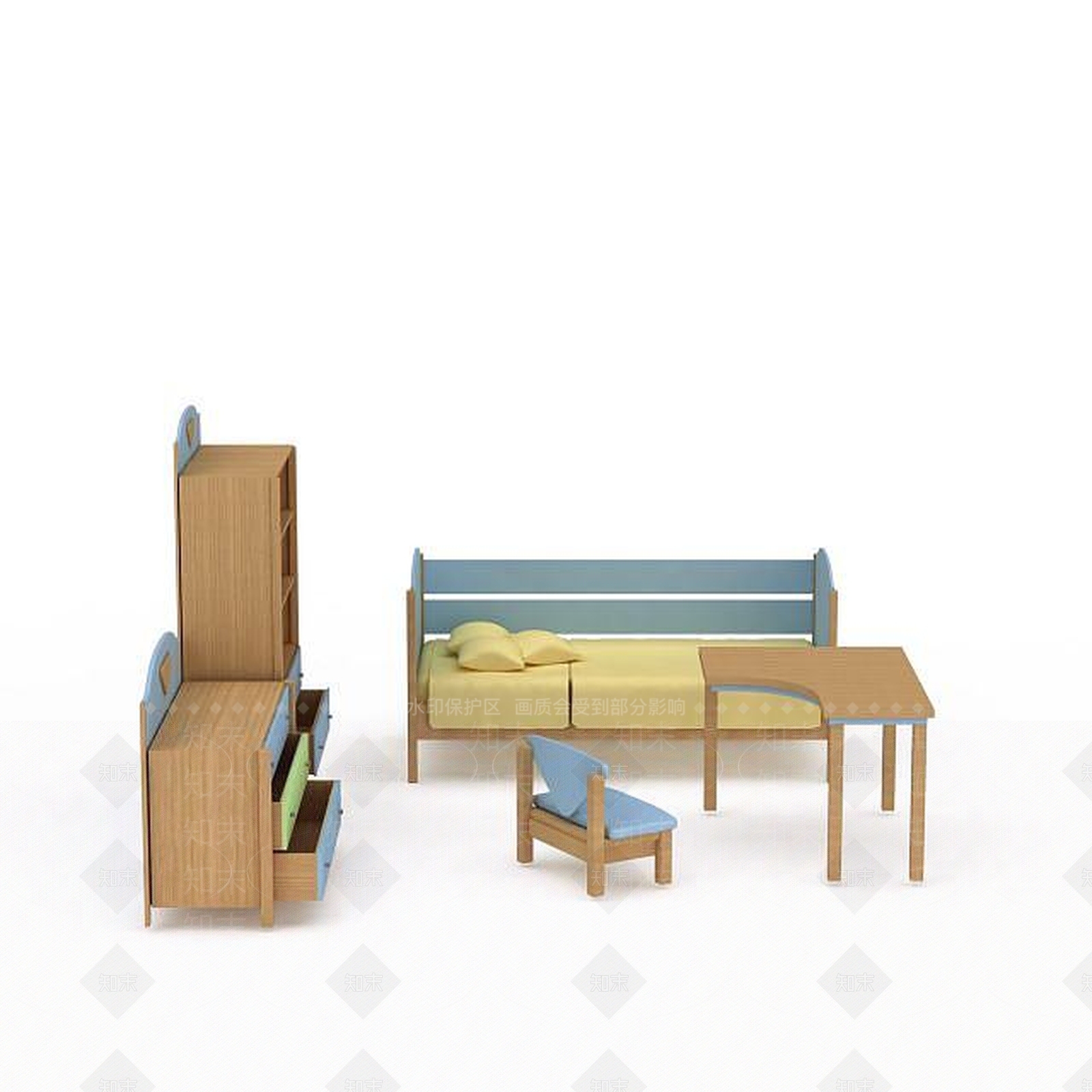 现代衣柜3D模型下载【ID:1195668476】
