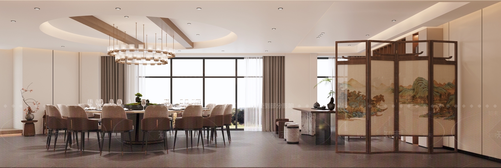新中式包厢3D模型下载【ID:1195681889】