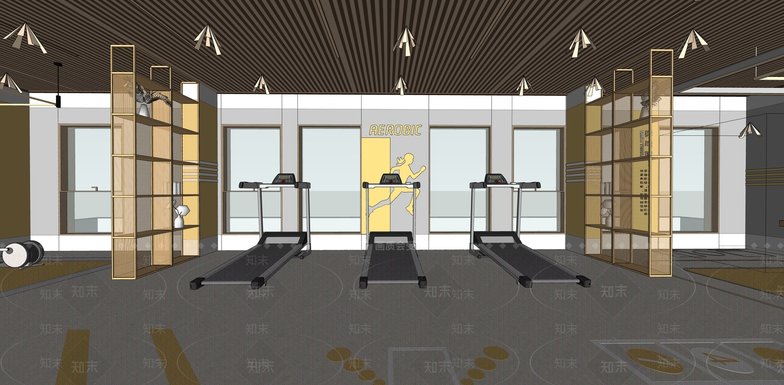 现代健身房SU模型下载【ID:1195683033】