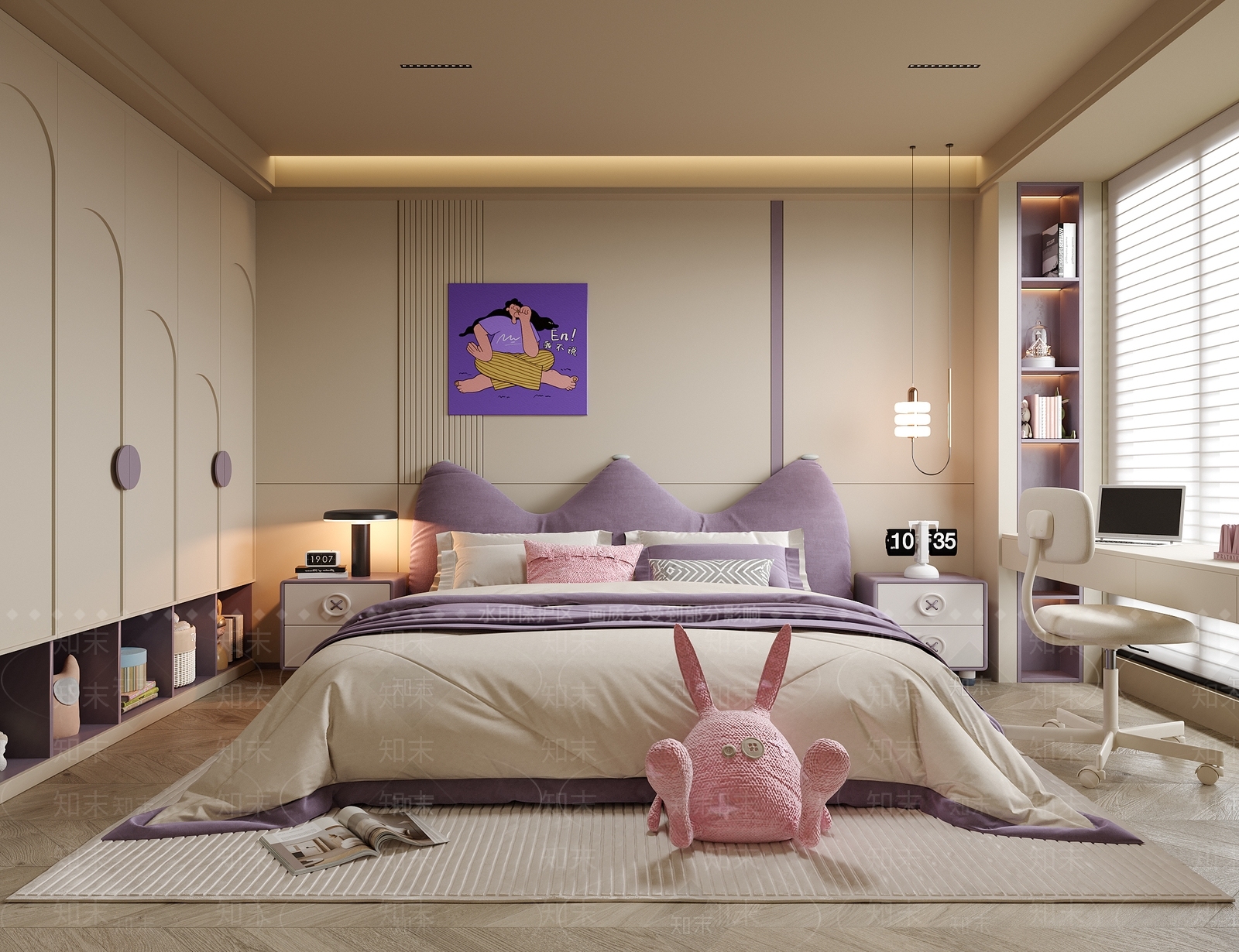 现代女孩房3D模型下载【ID:1195686356】