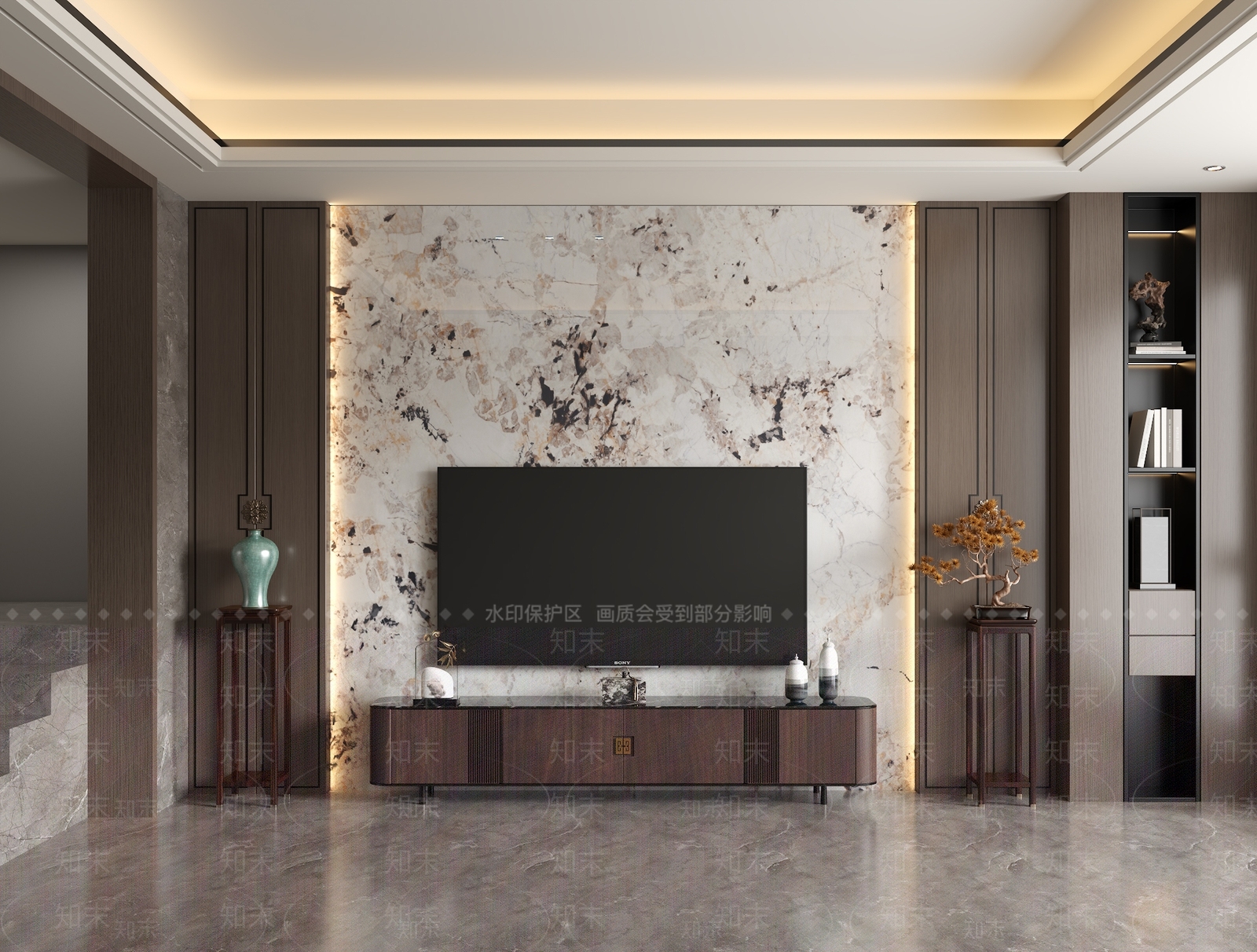 新中式中式家居客厅3D模型下载【ID:1195686493】