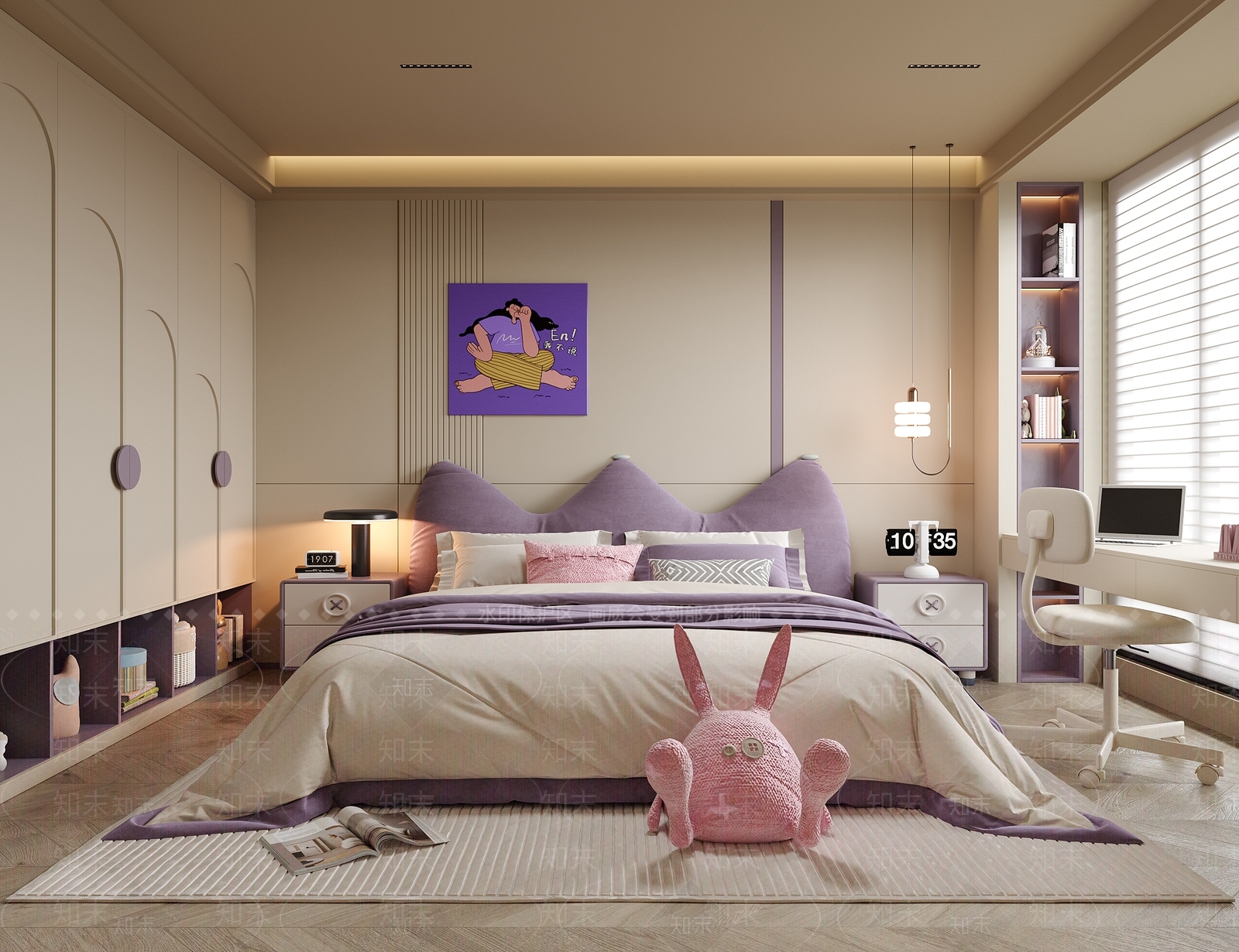 现代女孩房SU模型下载【ID:1195686572】