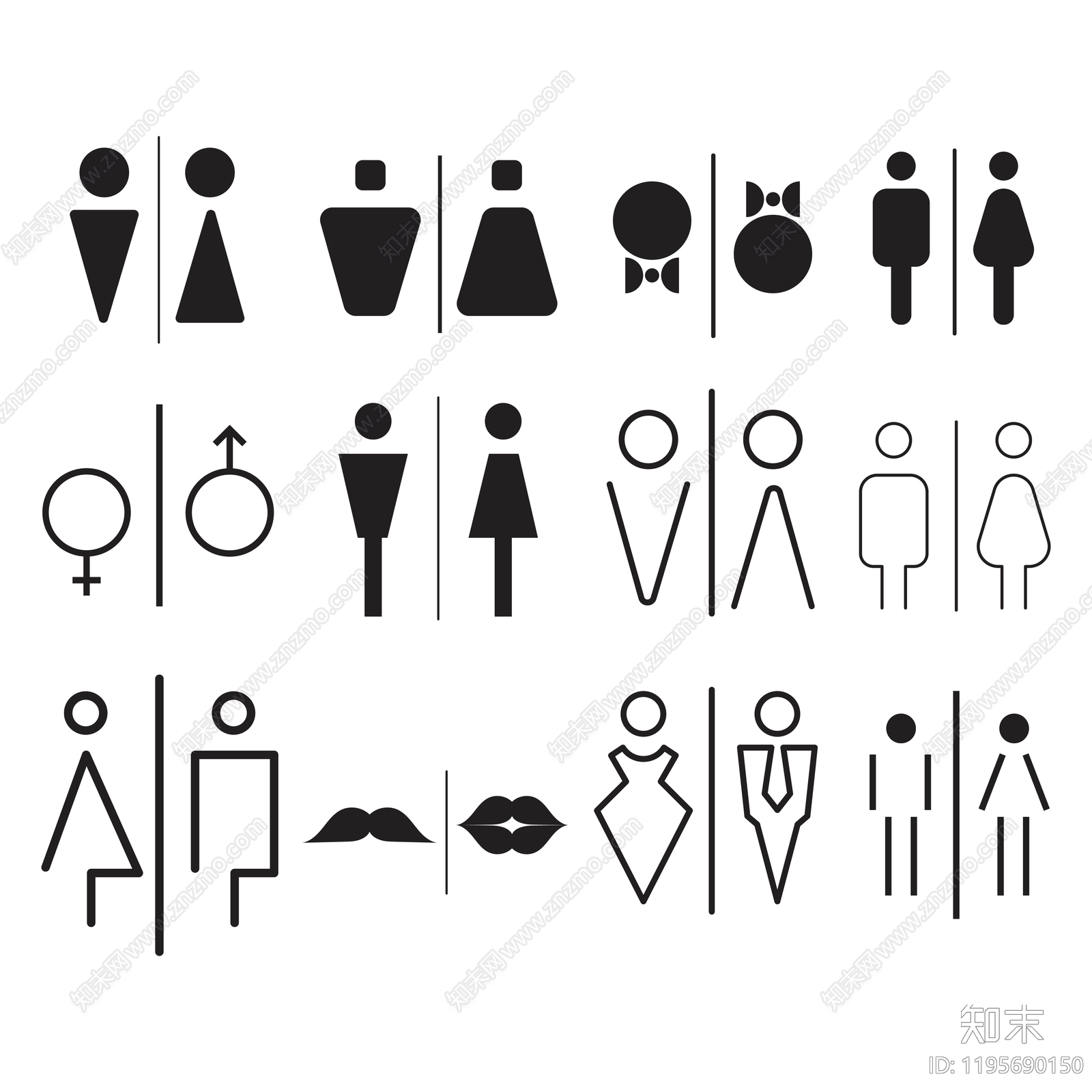 现代标识图库施工图下载【ID:1195690150】