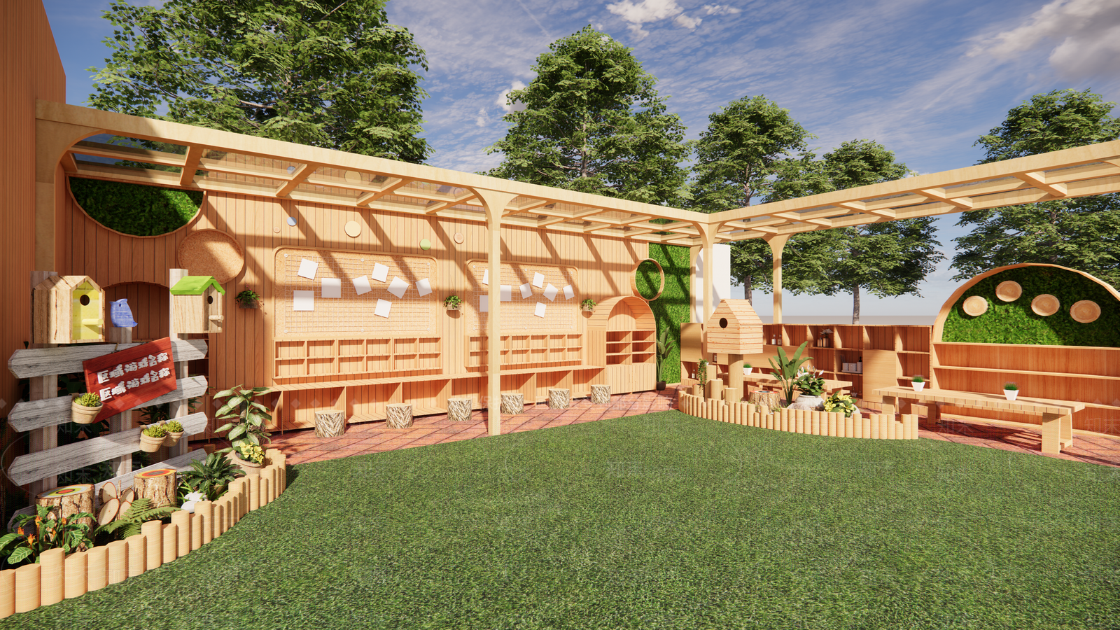 现代幼儿园内部SU模型下载【ID:1195692236】