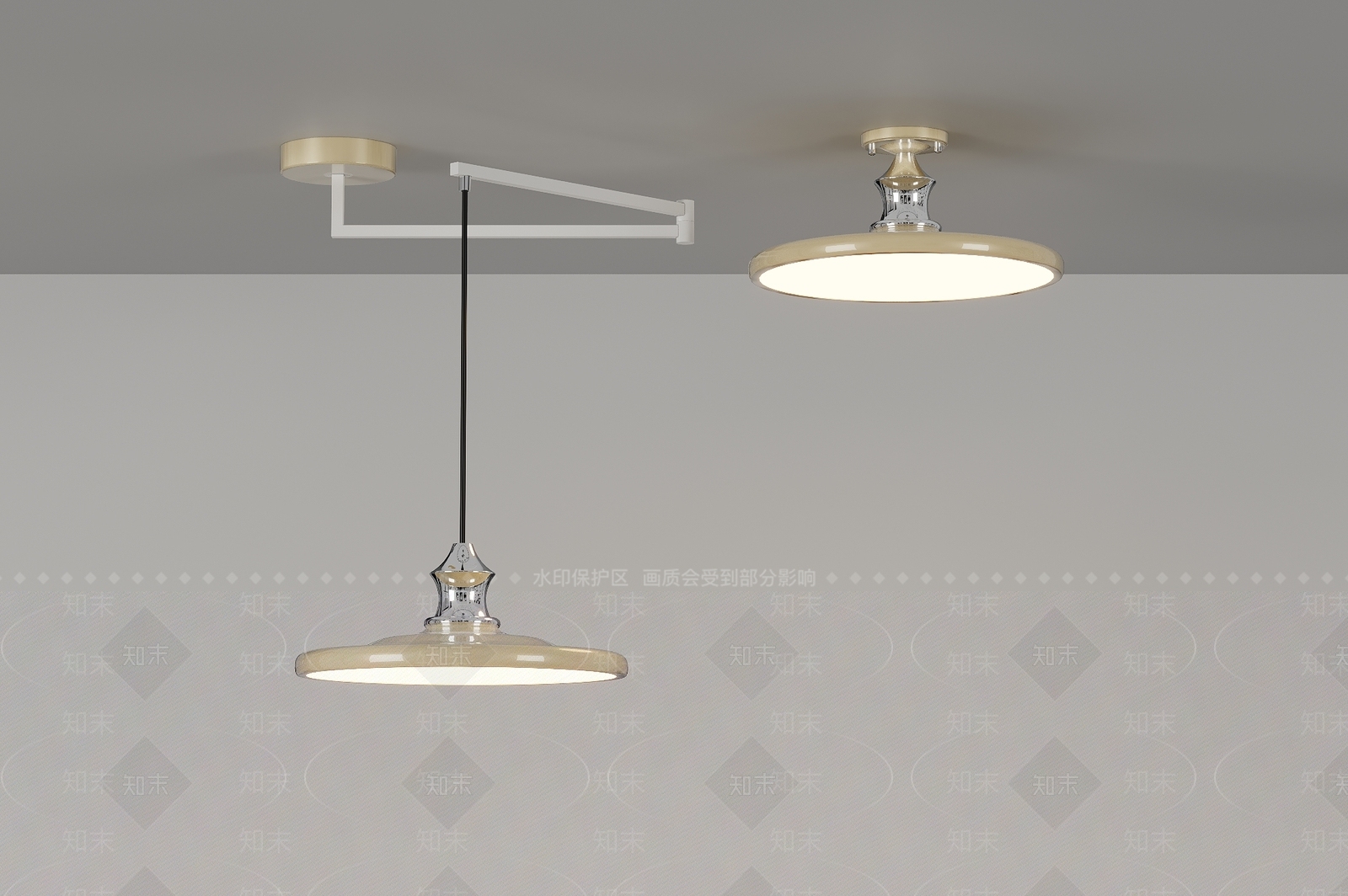现代奶油灯具组合3D模型下载【ID:1195694698】