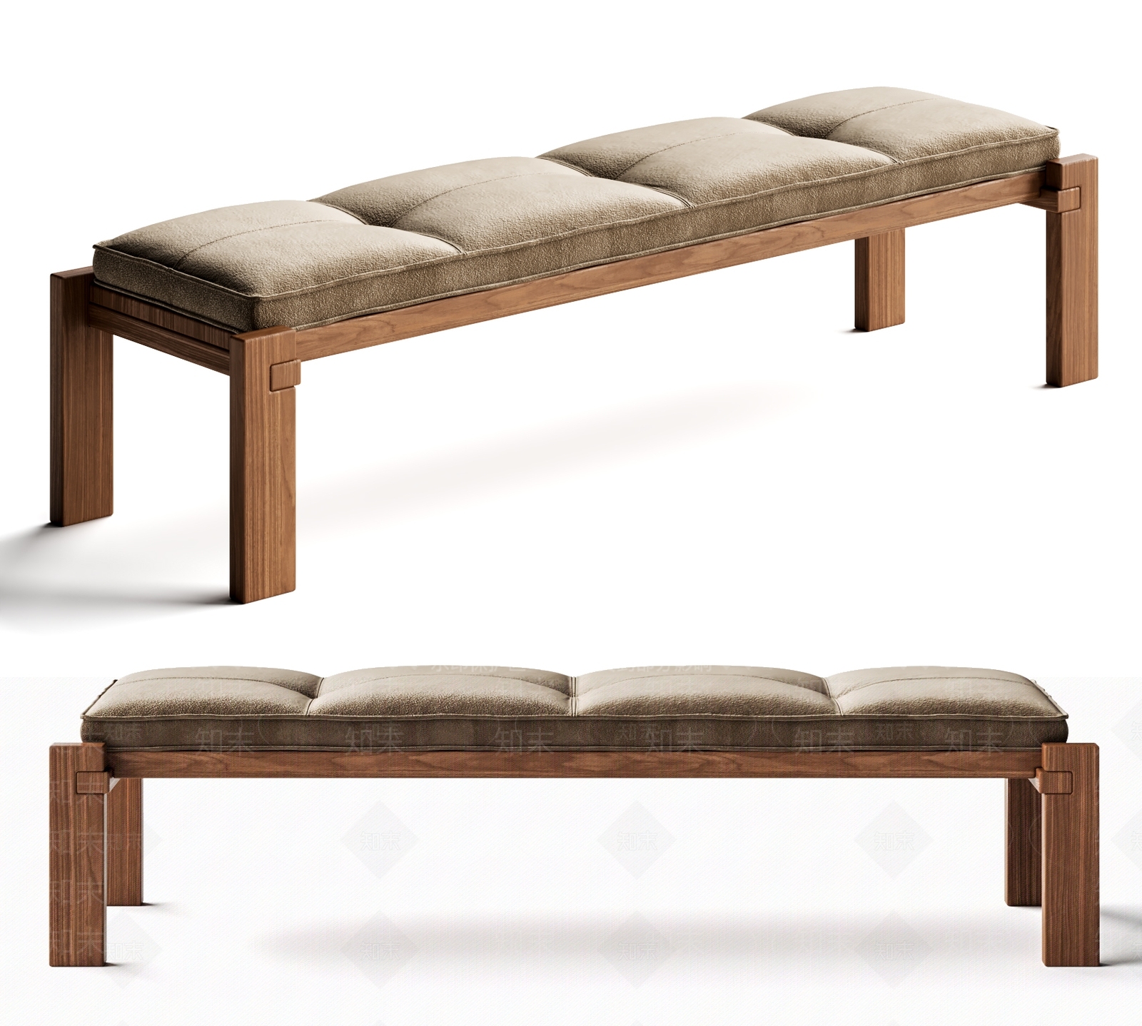 中古复古沙发凳SU模型下载【ID:1195697807】