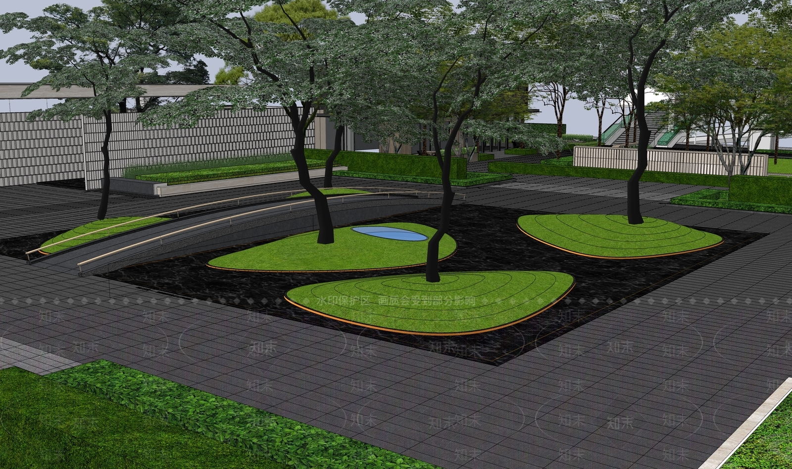 现代新中式水景SU模型下载【ID:1195703672】