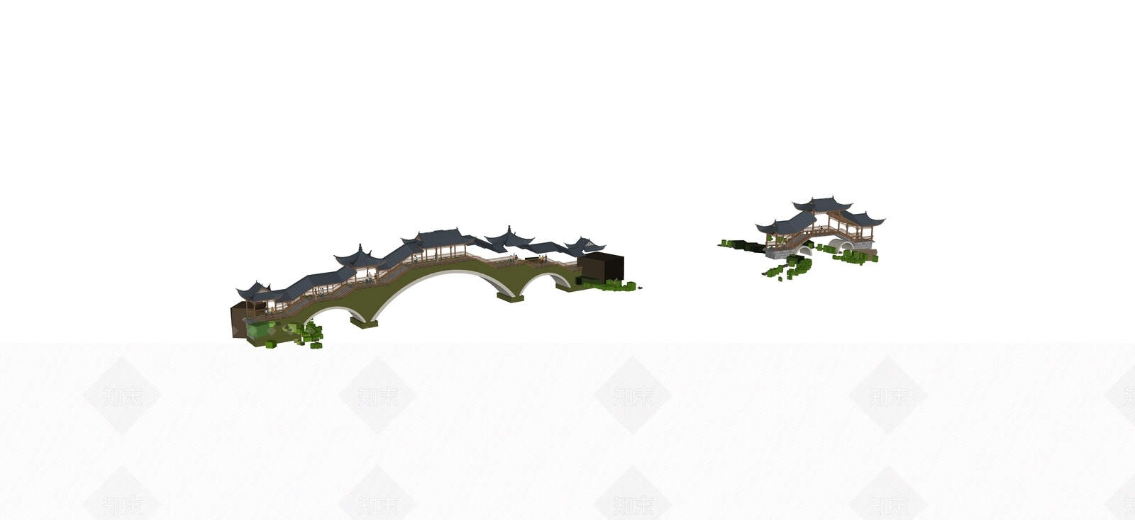 现代新中式景观公园SU模型下载【ID:1195705091】