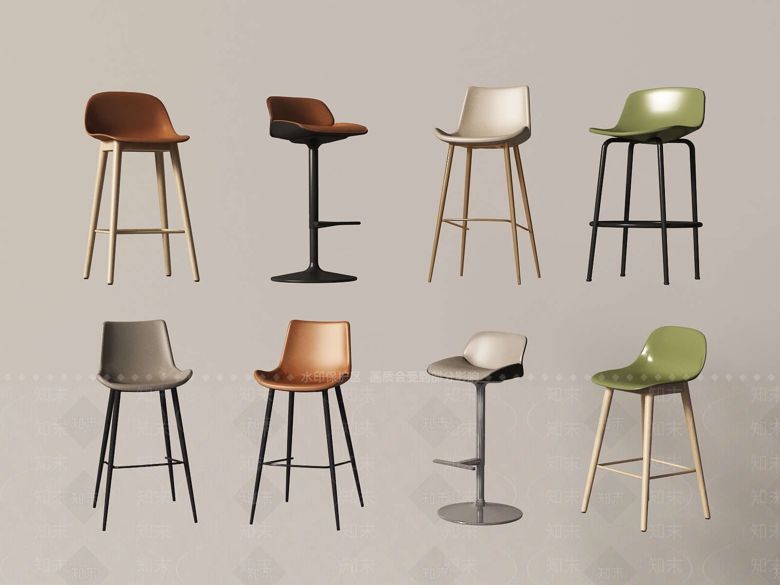 现代吧椅3D模型下载【ID:1195705925】