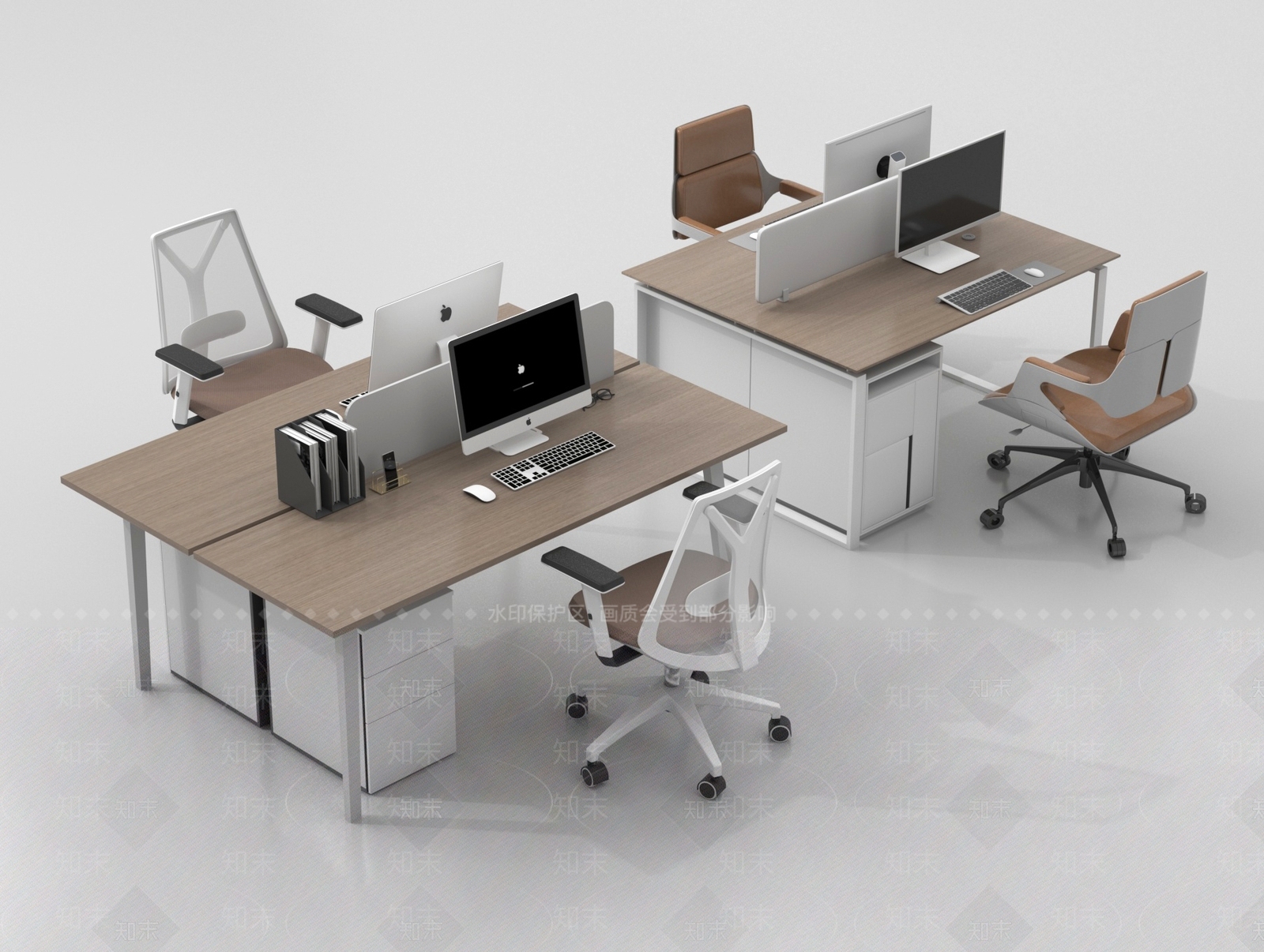 现代办公桌椅3D模型下载【ID:1195706955】