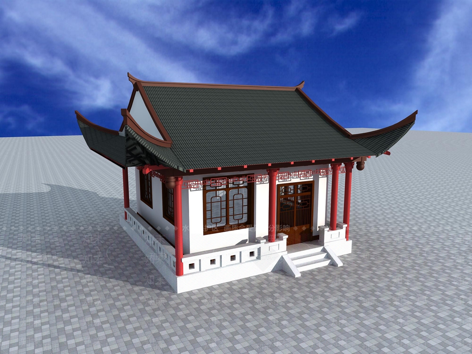 中古古建3D模型下载【ID:1195707484】