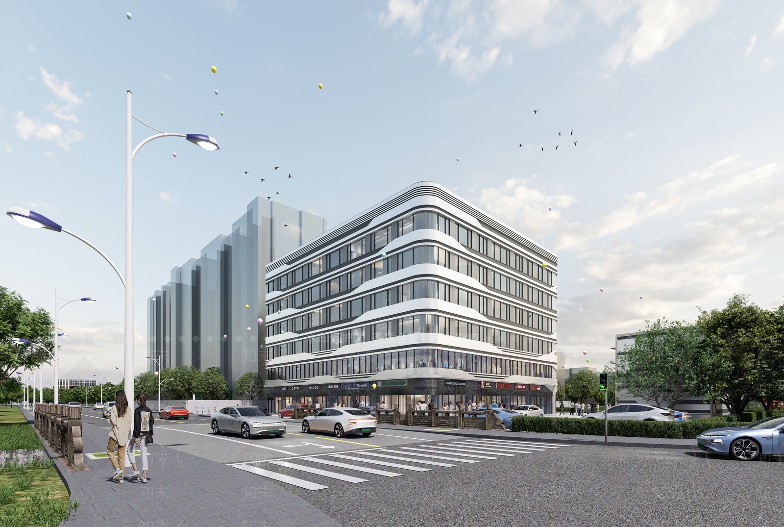 现代商场建筑SU模型下载【ID:1195714738】