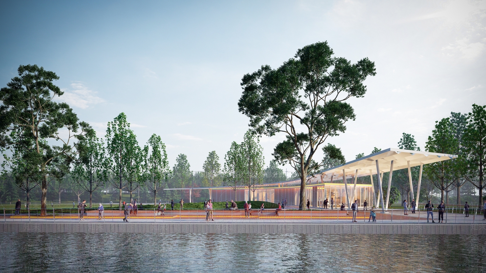 现代新中式广场景观SU模型下载【ID:1195715550】