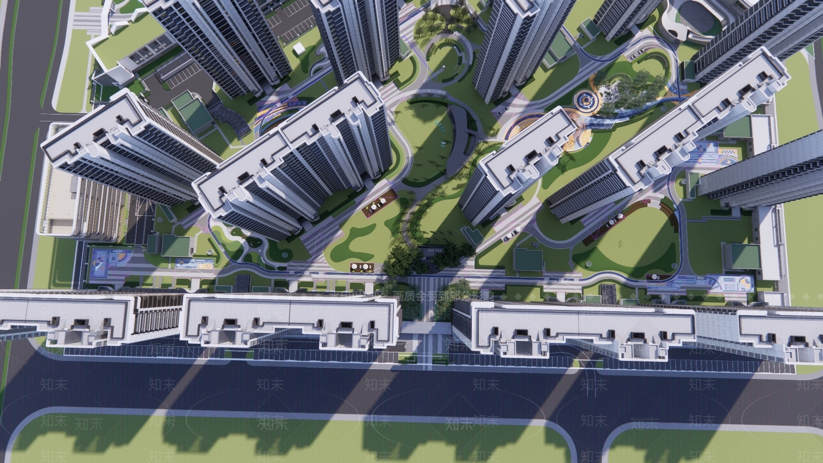 现代小区景观SU模型下载【ID:1195716575】
