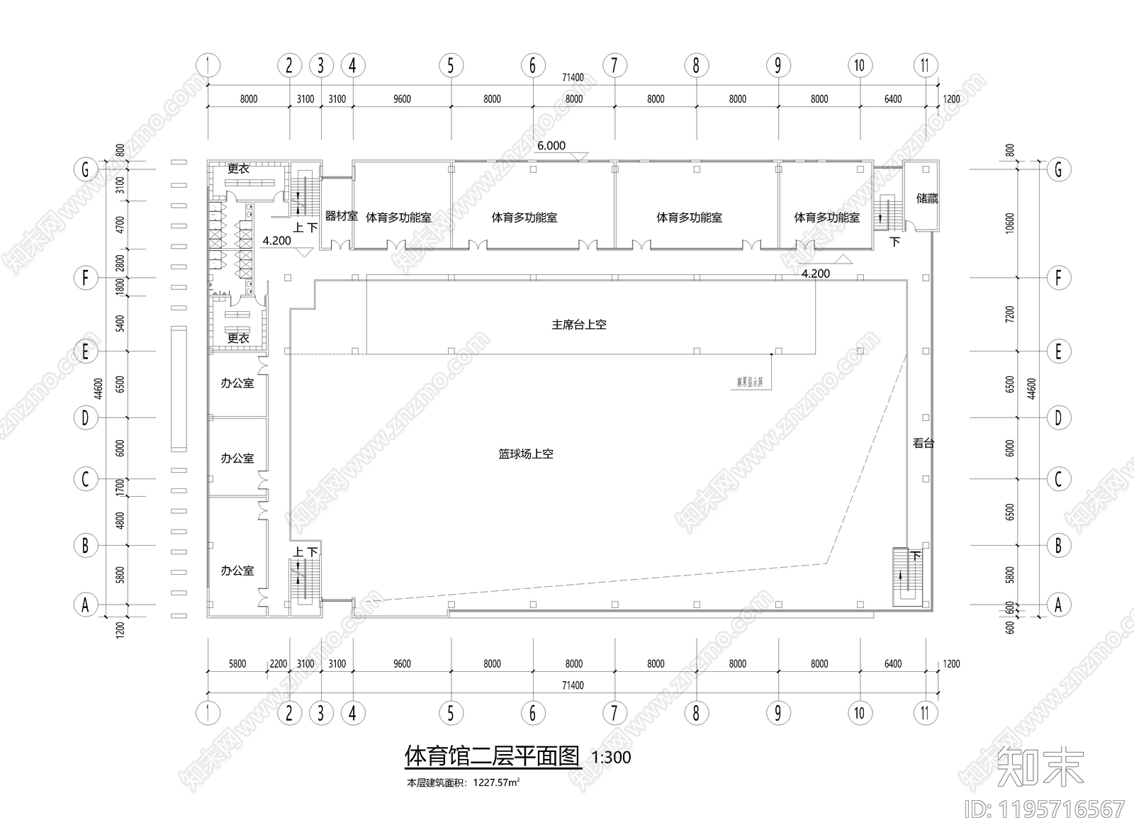 现代体育馆cad施工图下载【ID:1195716567】