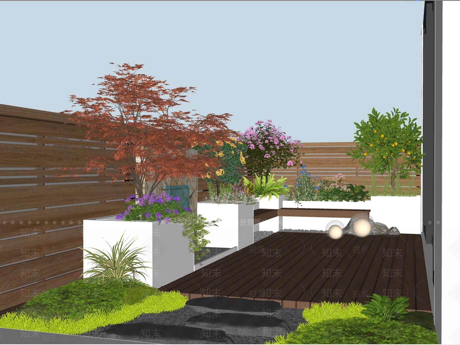 现代屋顶花园SU模型下载【ID:1195727058】