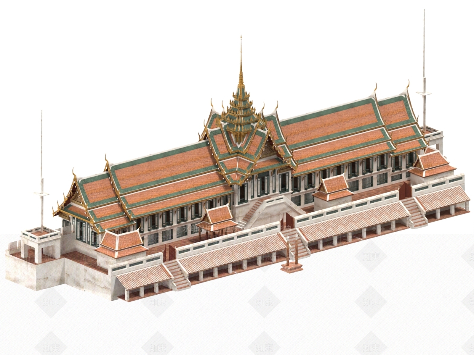 现代古建3D模型下载【ID:1195719691】