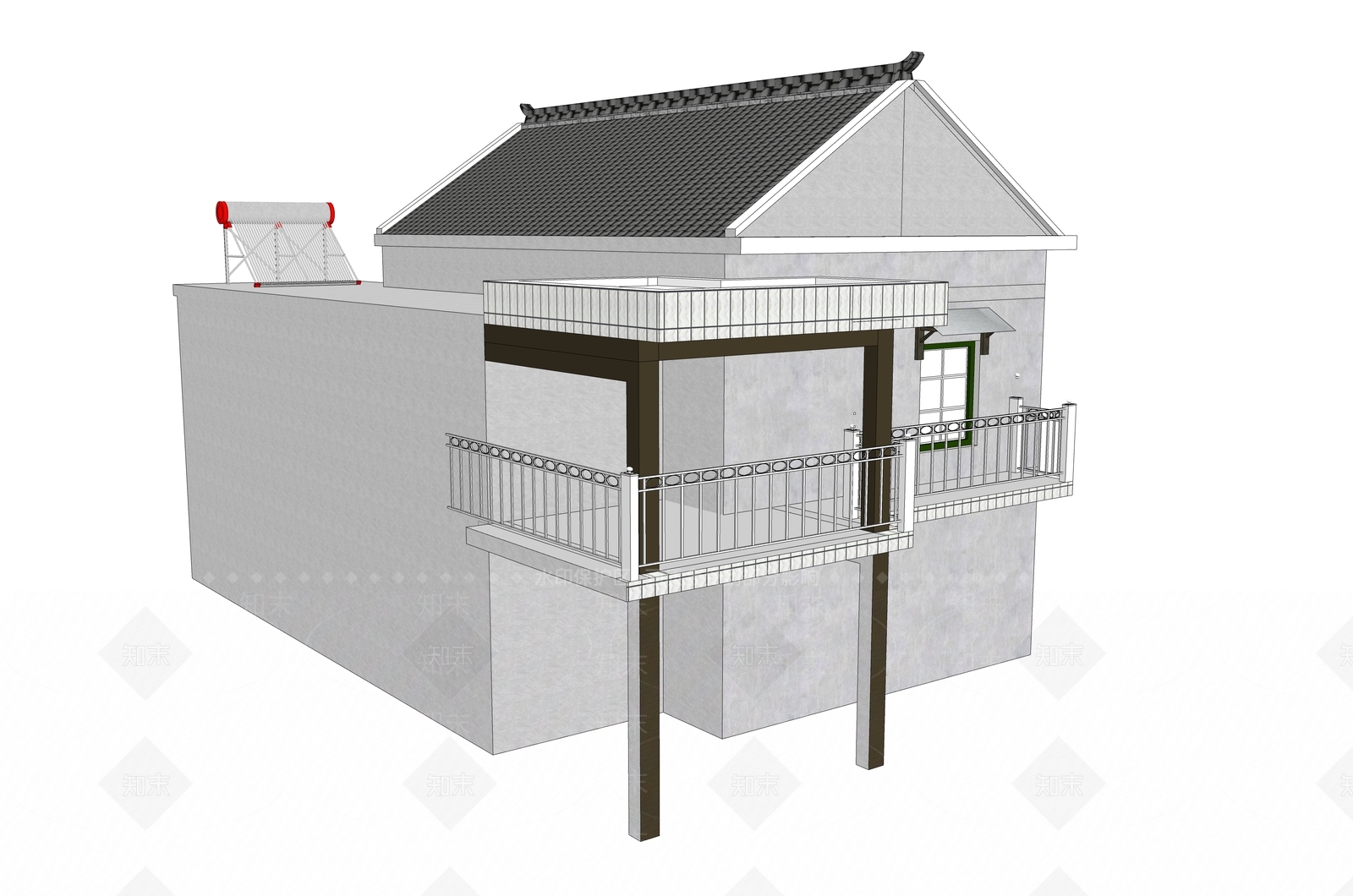 现代民宿建筑SU模型下载【ID:1195721915】
