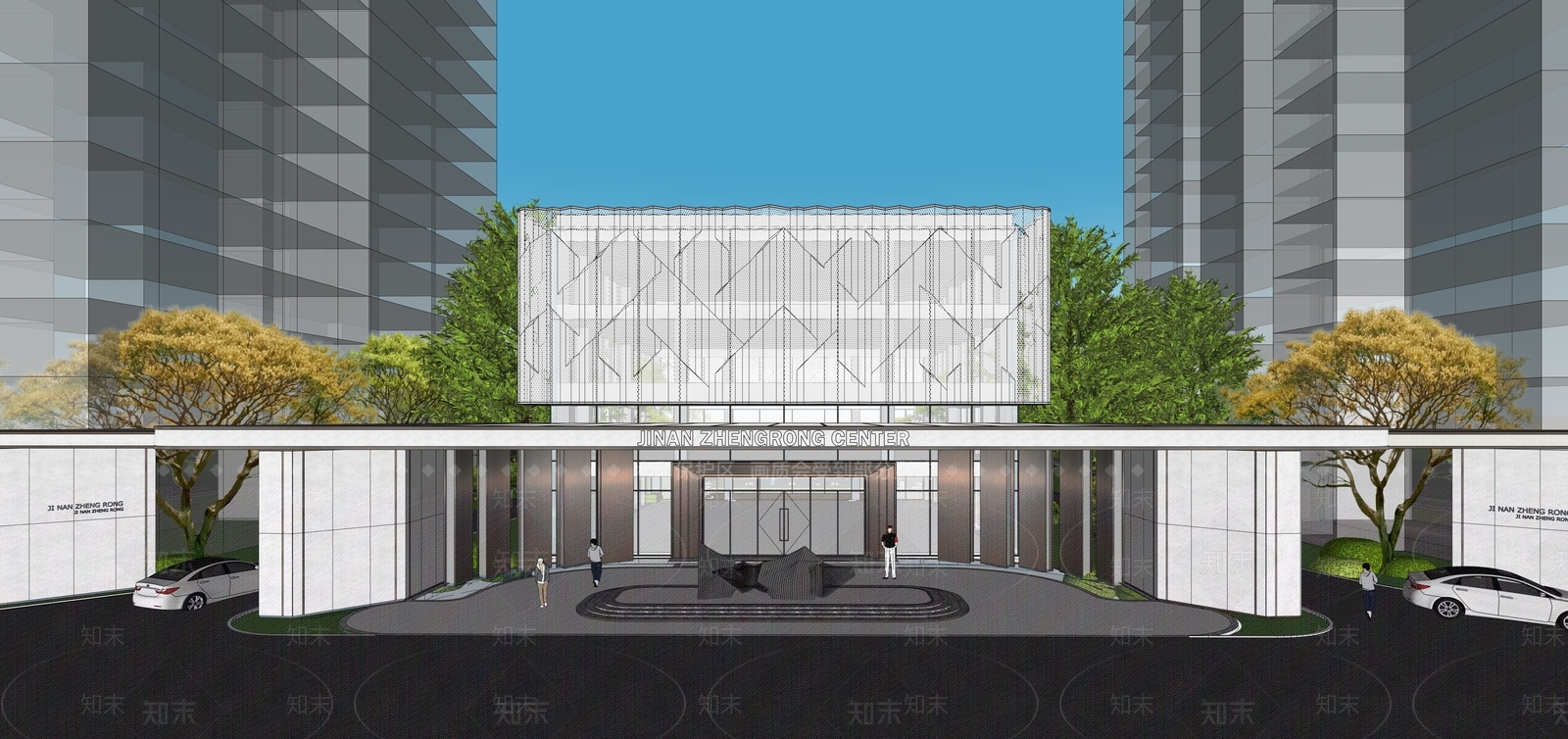 现代简约售楼处SU模型下载【ID:1195722375】