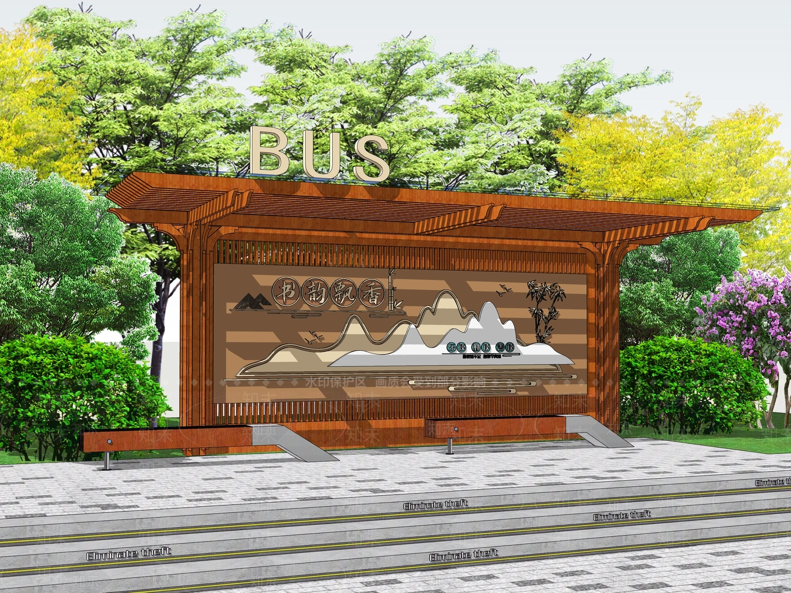 中式其他景观小建筑SU模型下载【ID:1195722660】