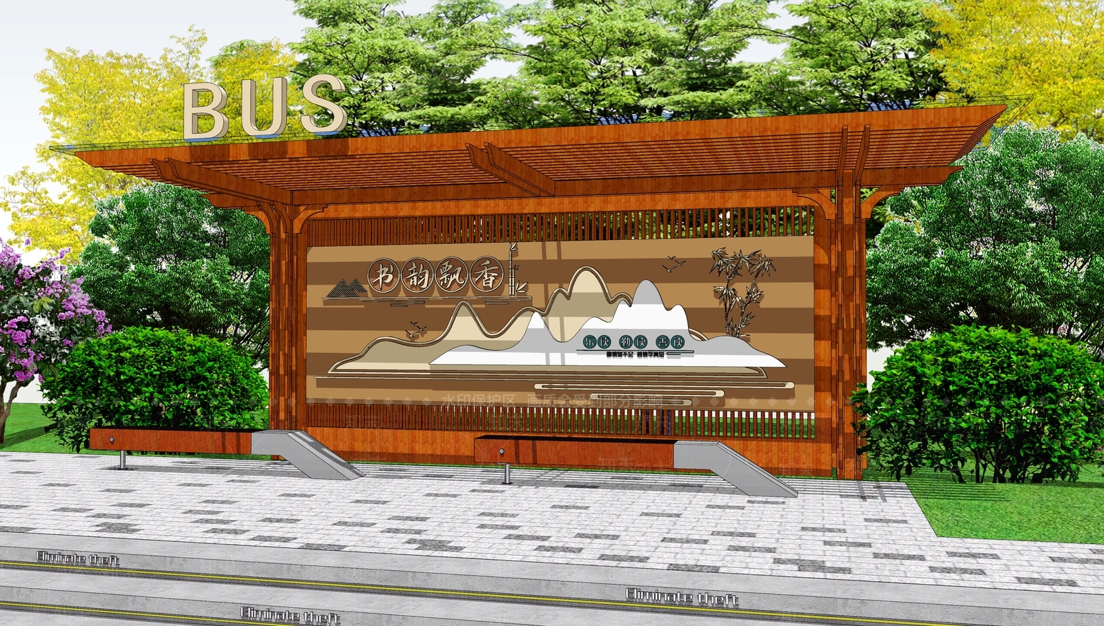 中式其他景观小建筑SU模型下载【ID:1195722660】