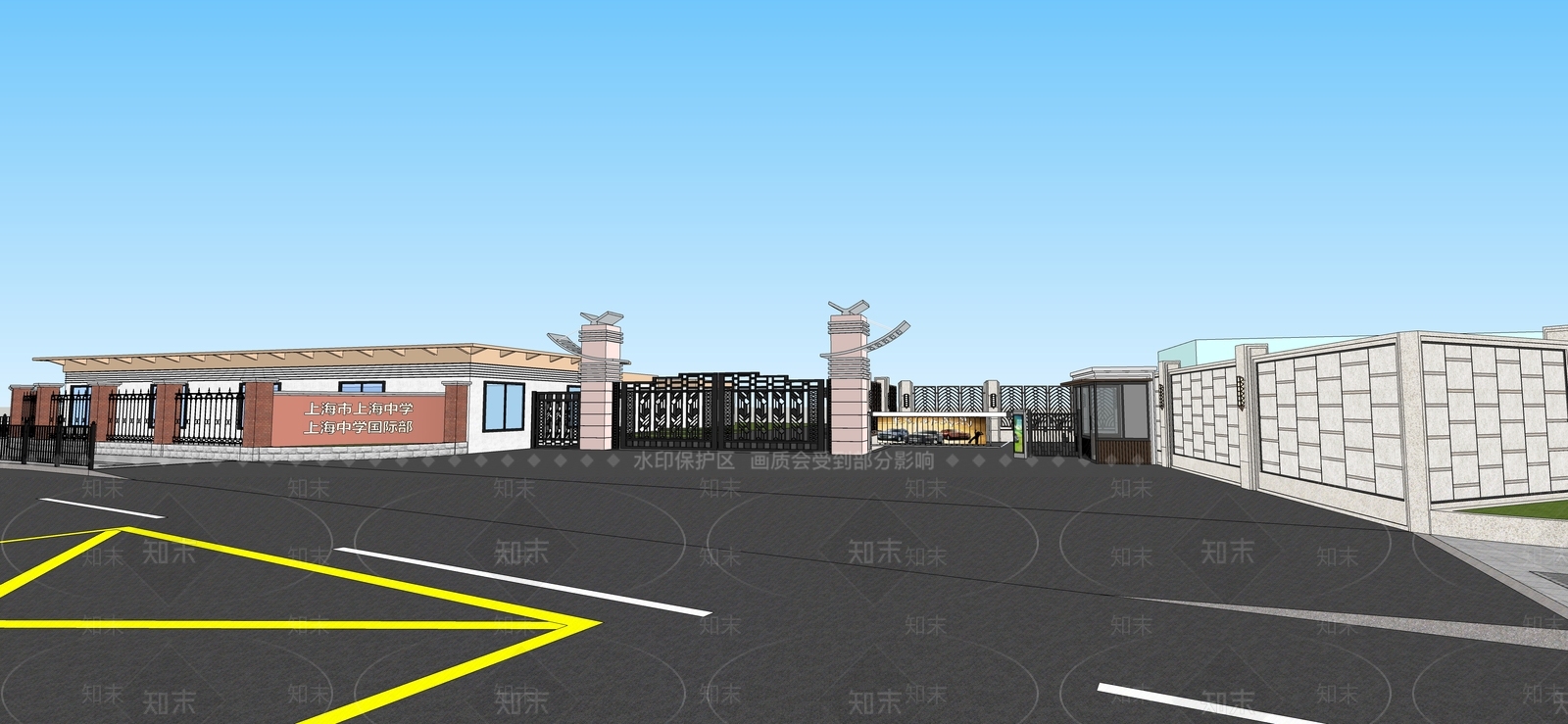 现代学校建筑SU模型下载【ID:1195723901】