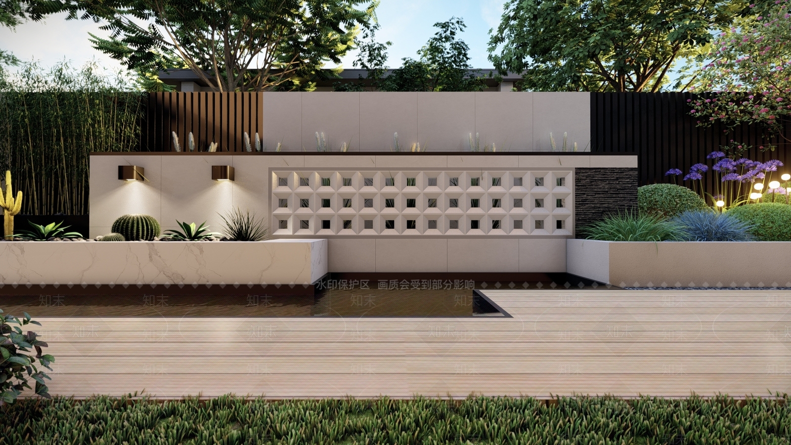 现代庭院小品SU模型下载【ID:1195723827】