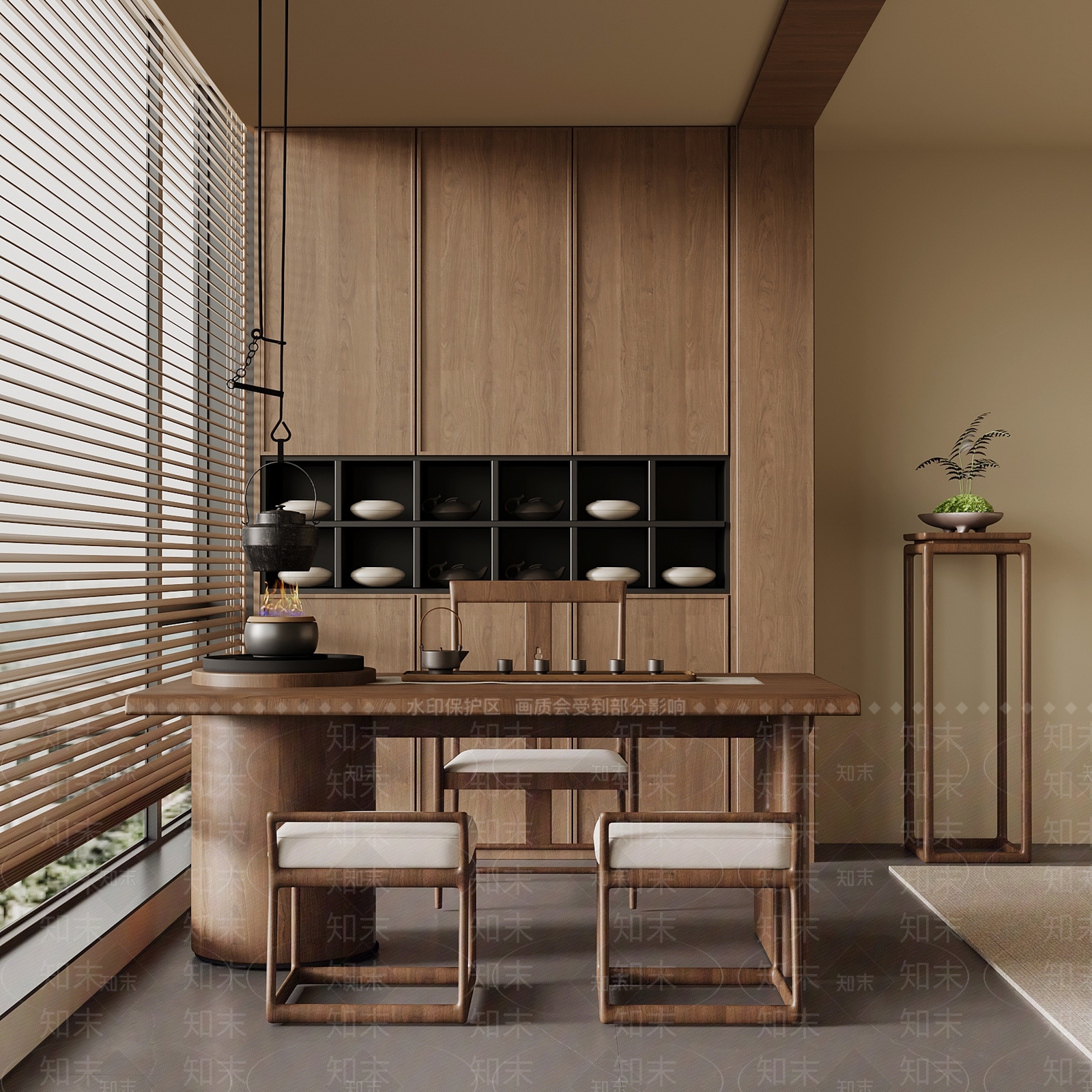 新中式茶桌椅SU模型下载【ID:1195724304】