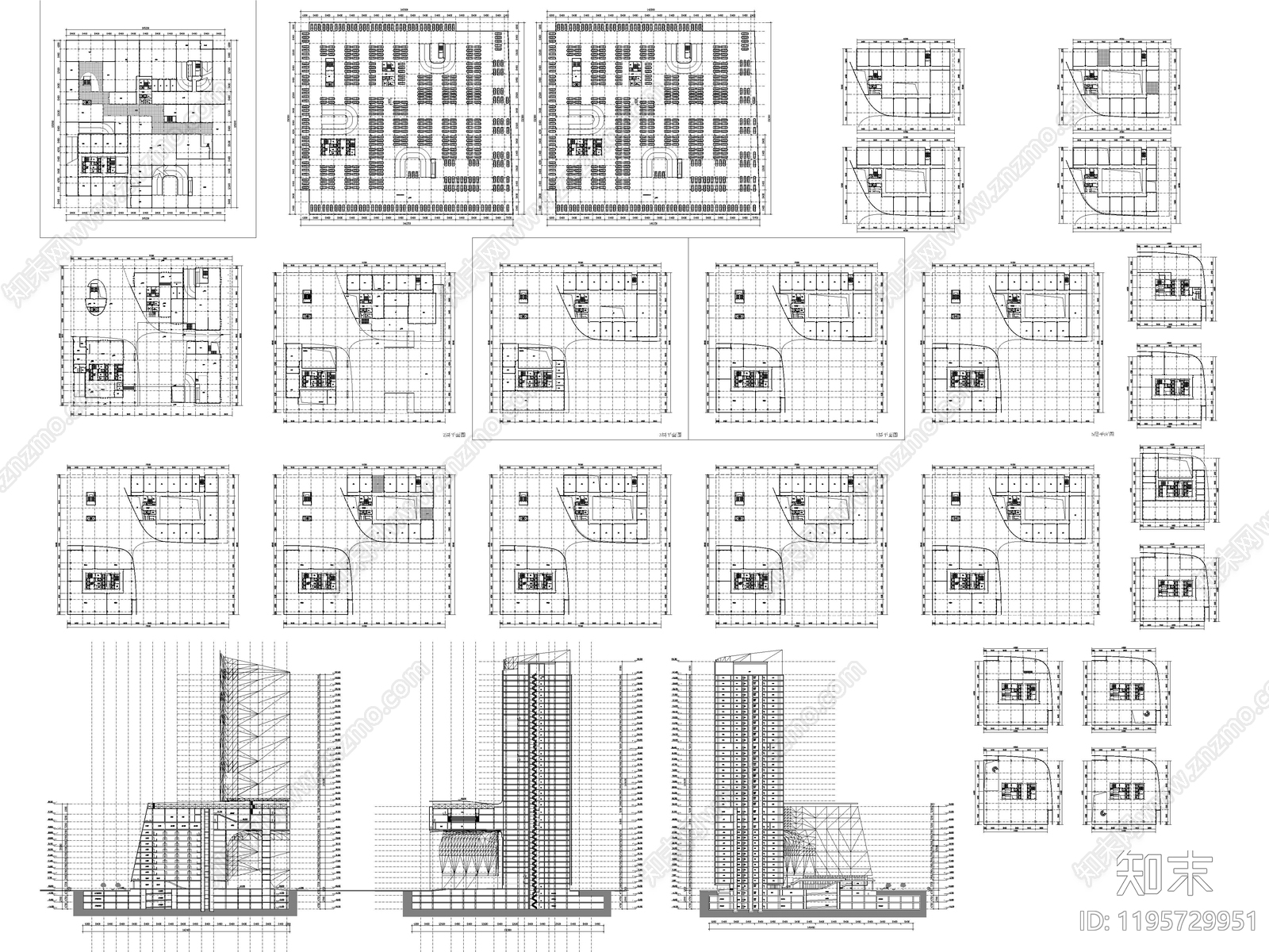 现代极简办公楼建筑施工图下载【ID:1195729951】