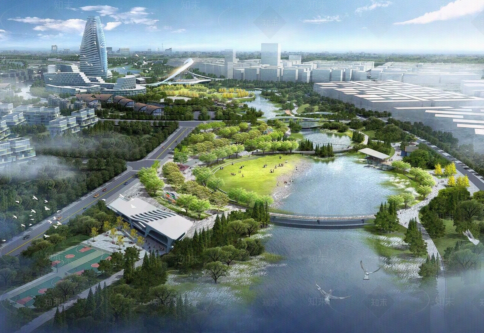 现代城市背景贴图材质精品下载_VRay贴图_知末网