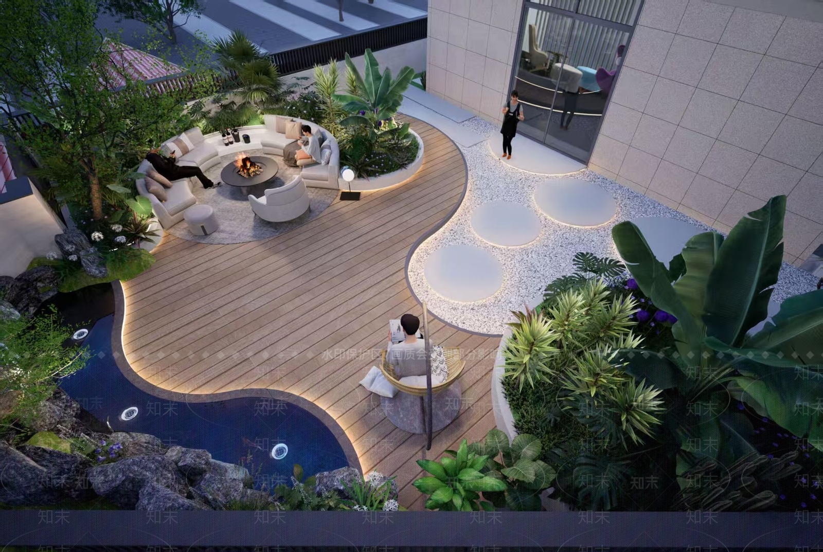 现代屋顶花园SU模型下载【ID:1195733288】