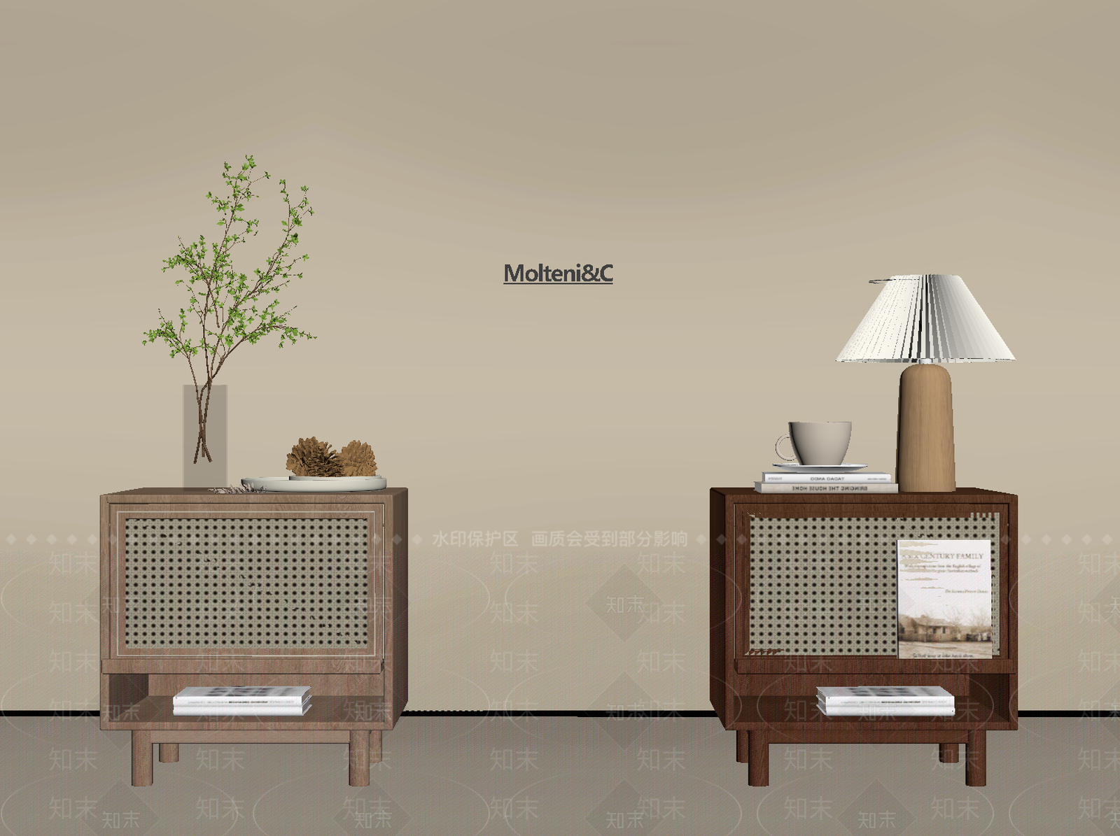 现代床头柜SU模型下载【ID:1195733930】