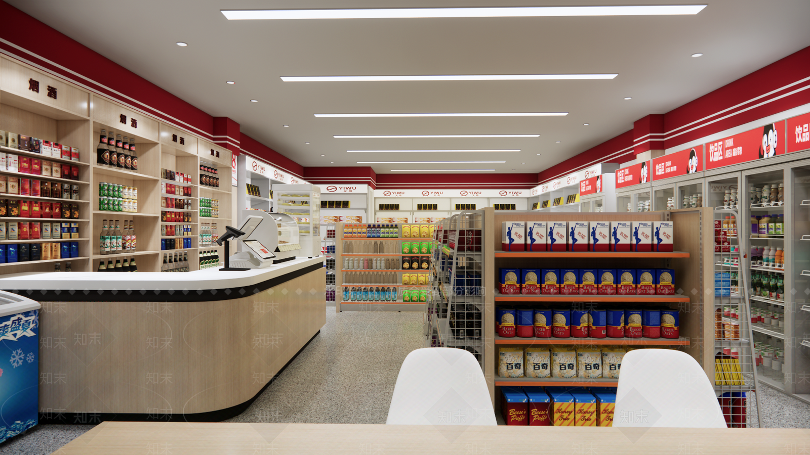 现代简约超市SU模型下载【ID:1195734167】