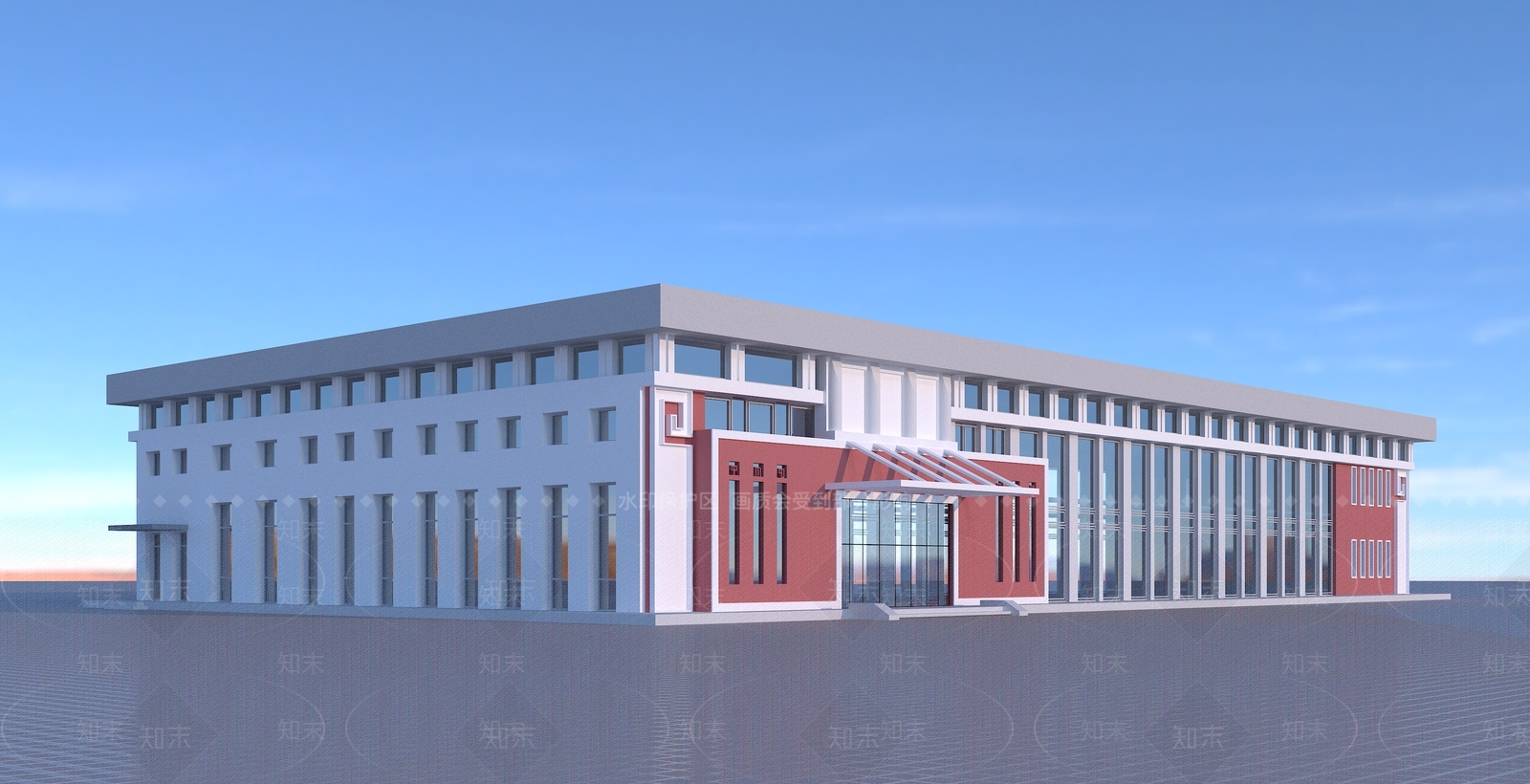 新中式法式体育馆外观3D模型下载【ID:1195737114】