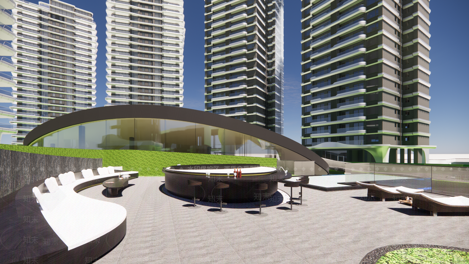 现代小区建筑SU模型下载【ID:1195738989】