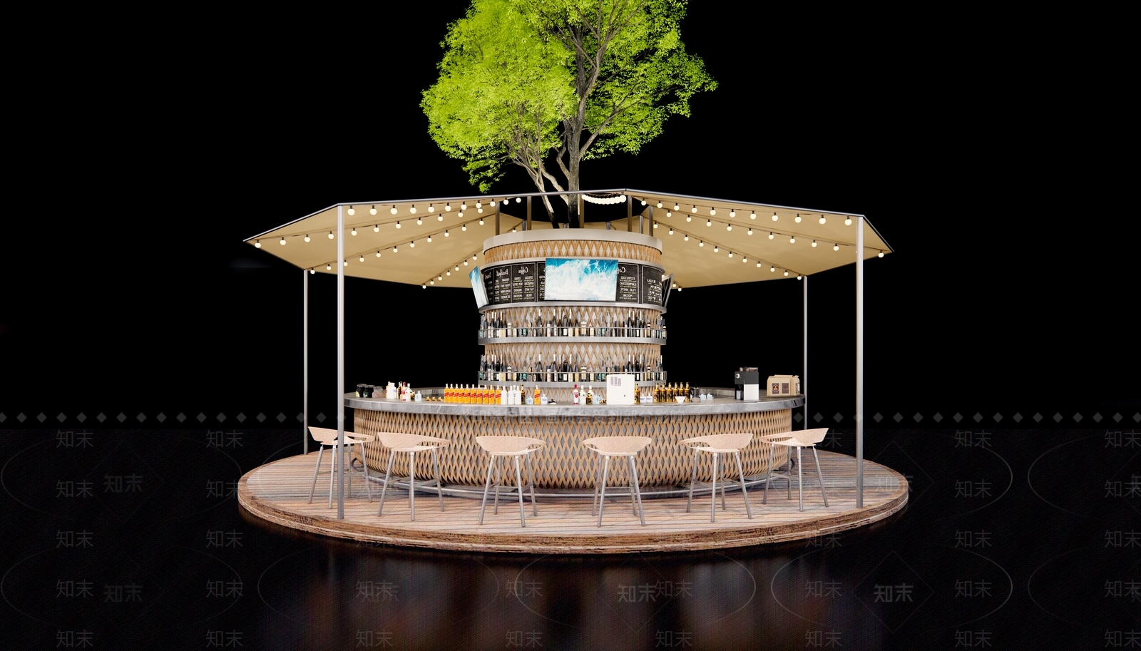 现代吧台3D模型下载【ID:1195741709】