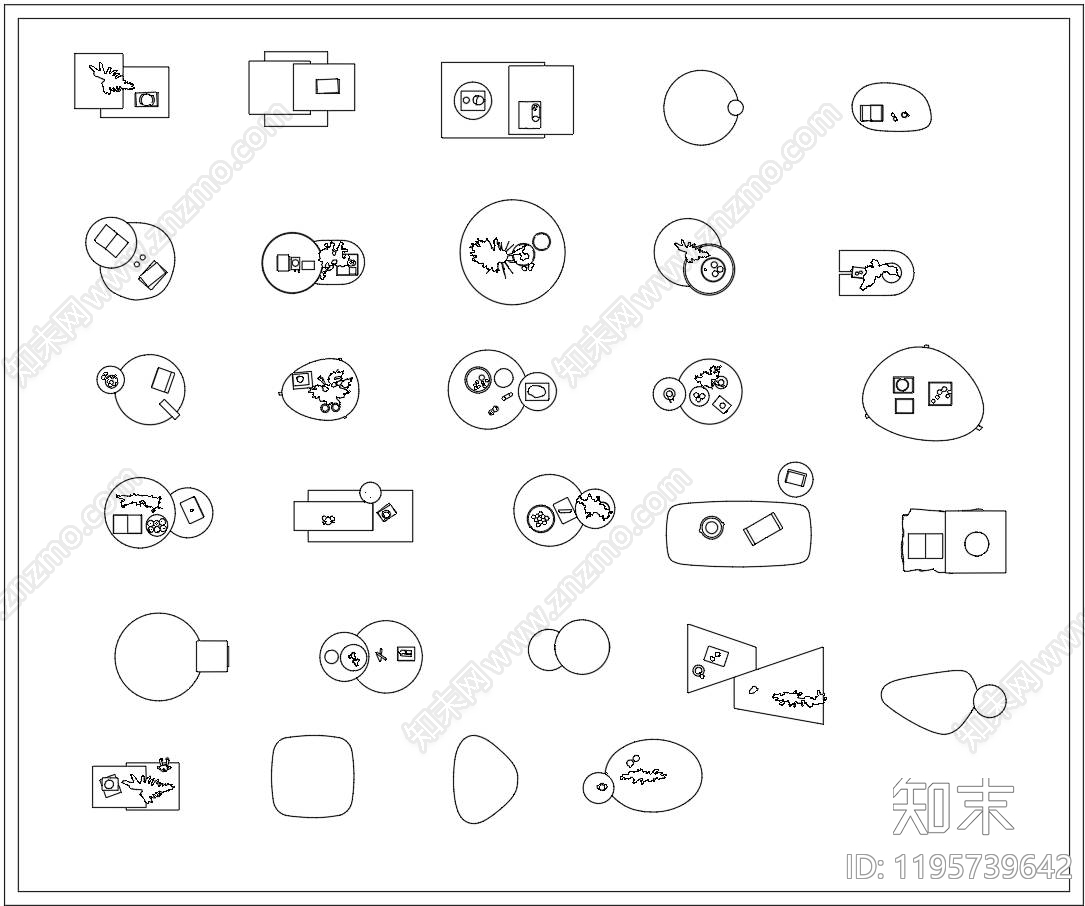 现代家具图库施工图下载【ID:1195739642】