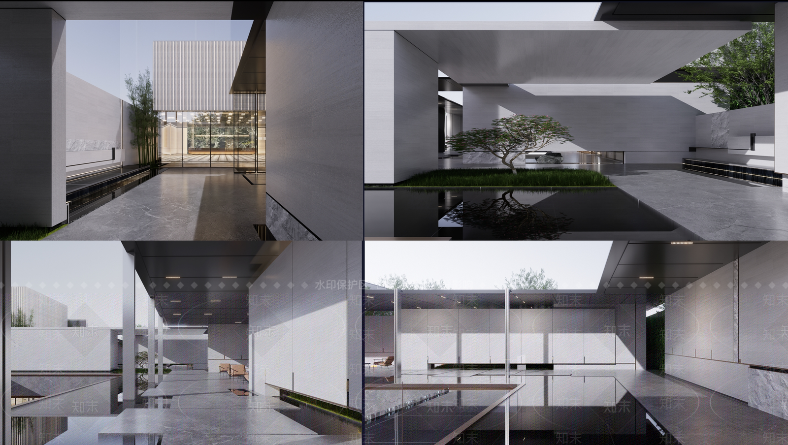 现代轻奢售楼处建筑SU模型下载【ID:1195820195】