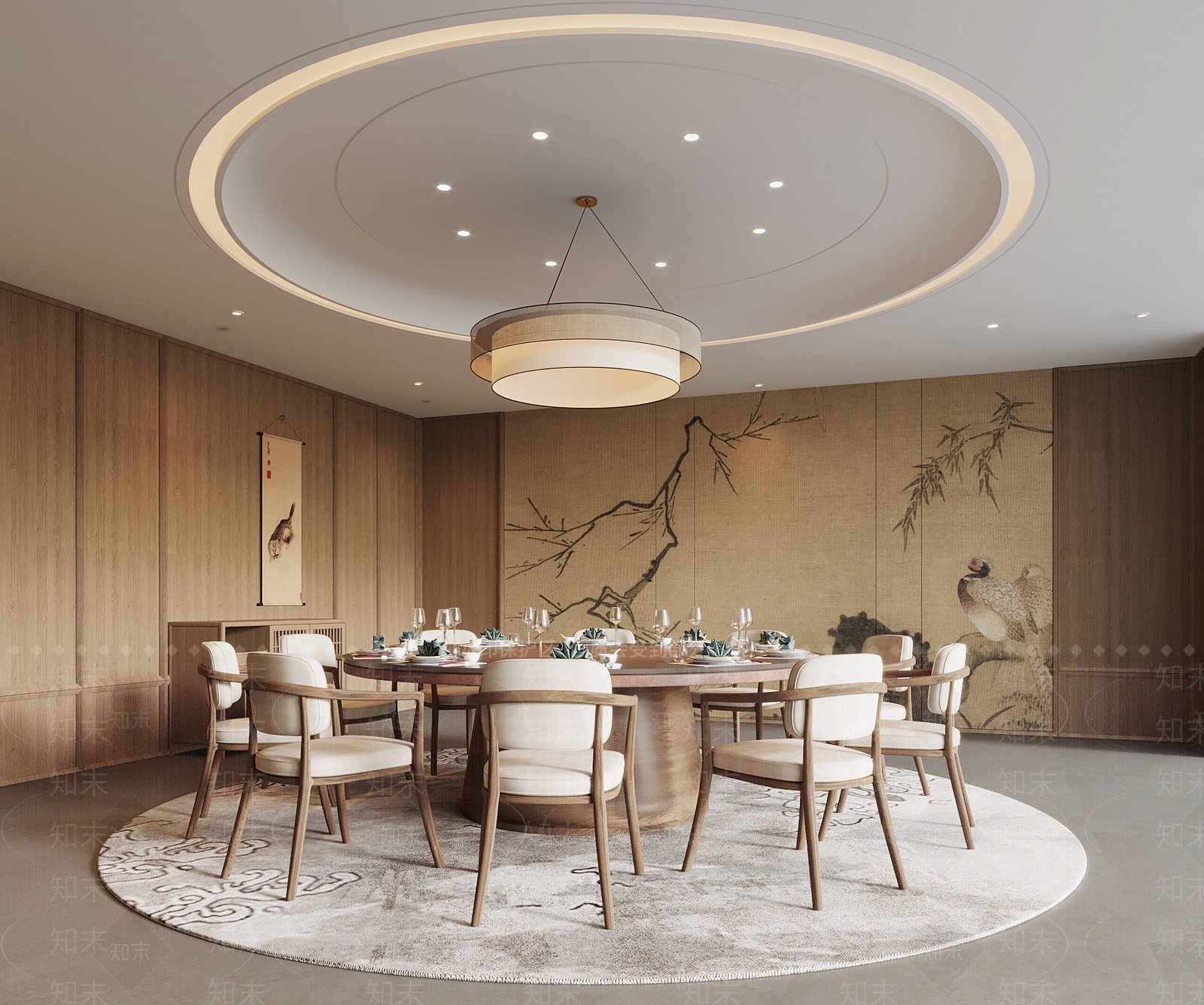 新中式包厢3D模型下载【ID:1195743583】