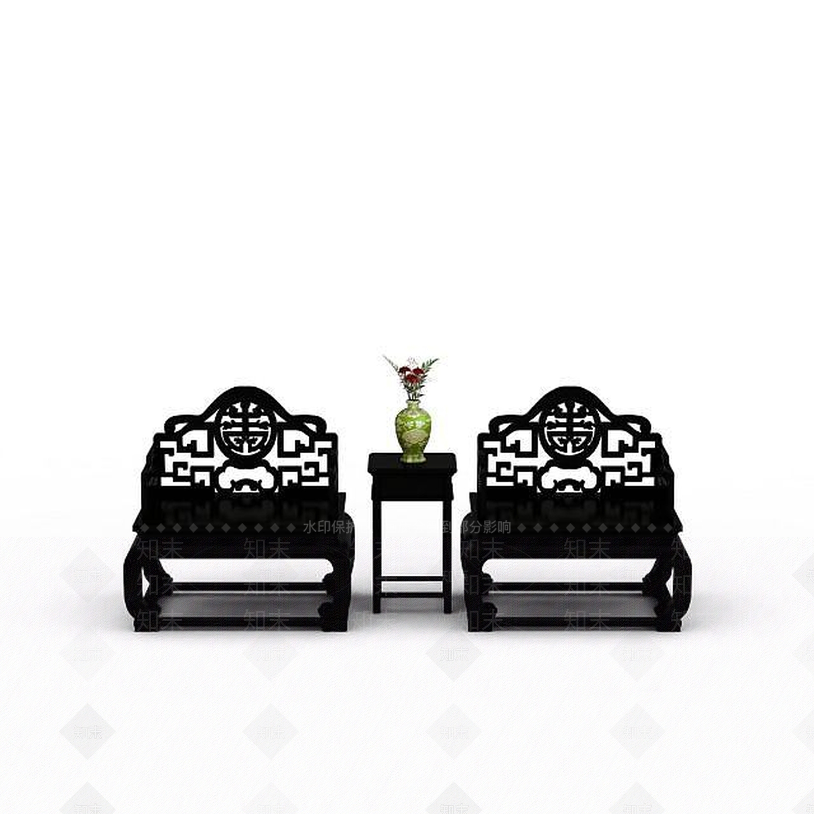 中式椅子3D模型下载【ID:1195747066】