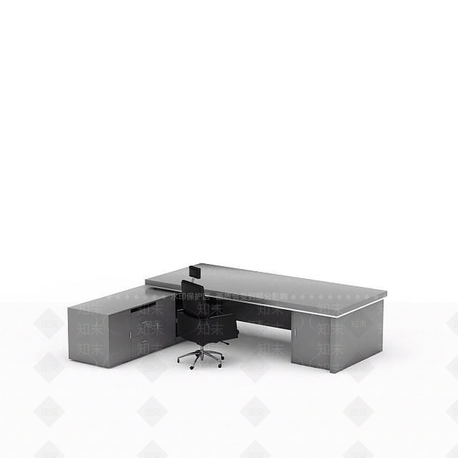 现代简约书桌椅组合3D模型下载【ID:1195750084】