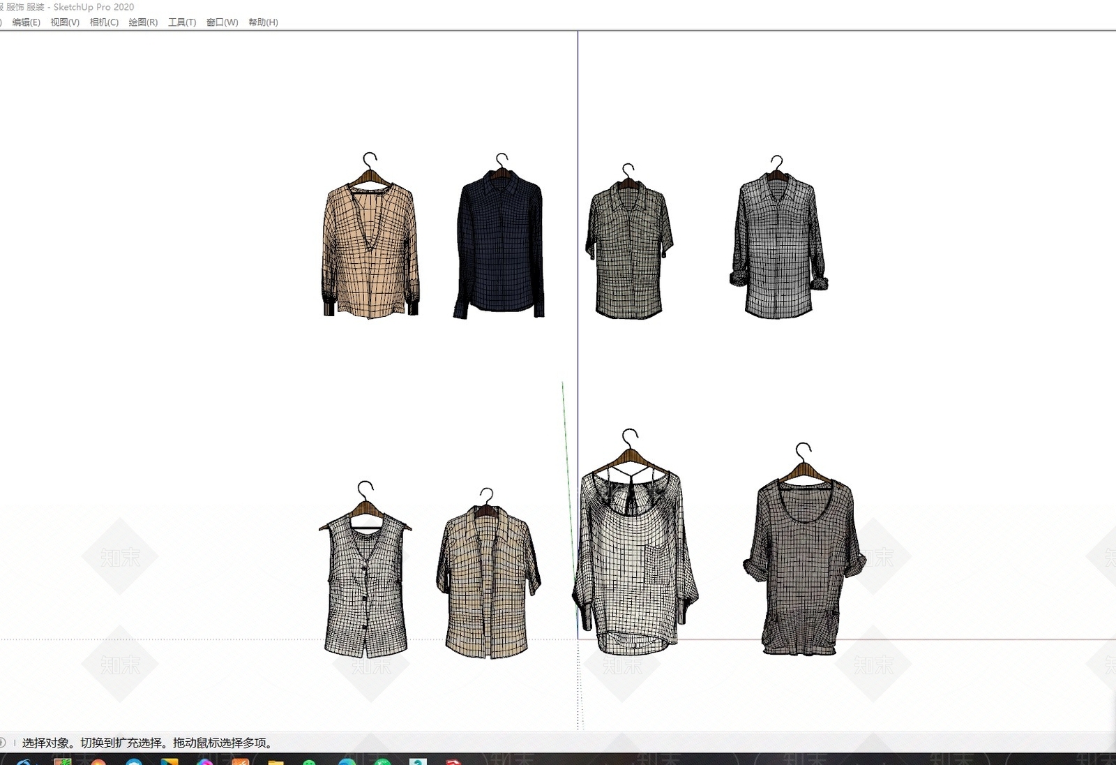衣服SU模型下载【ID:1195750795】