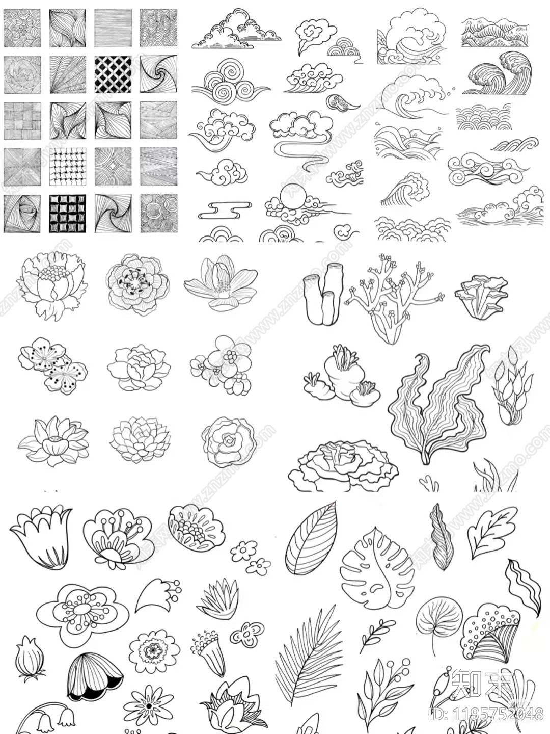 现代综合植物图库施工图下载【ID:1195752048】