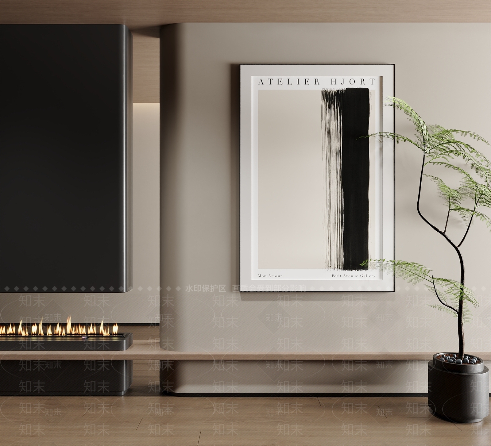 现代极简挂画3D模型下载【ID:1195752983】