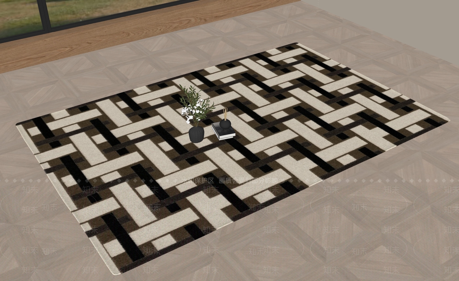 现代意式地毯SU模型下载【ID:1195754047】