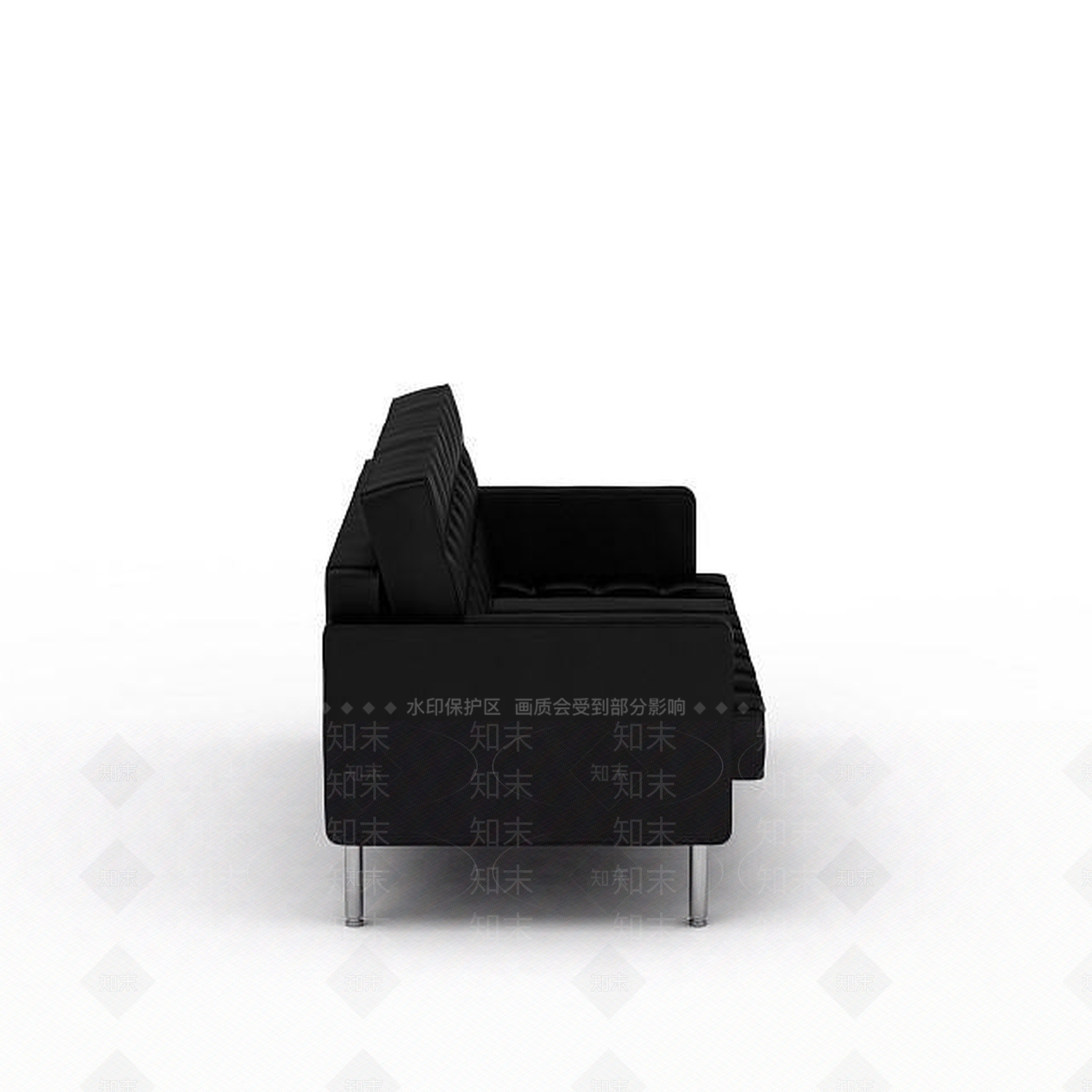 现代黑色双人沙发3D模型下载【ID:1195755098】