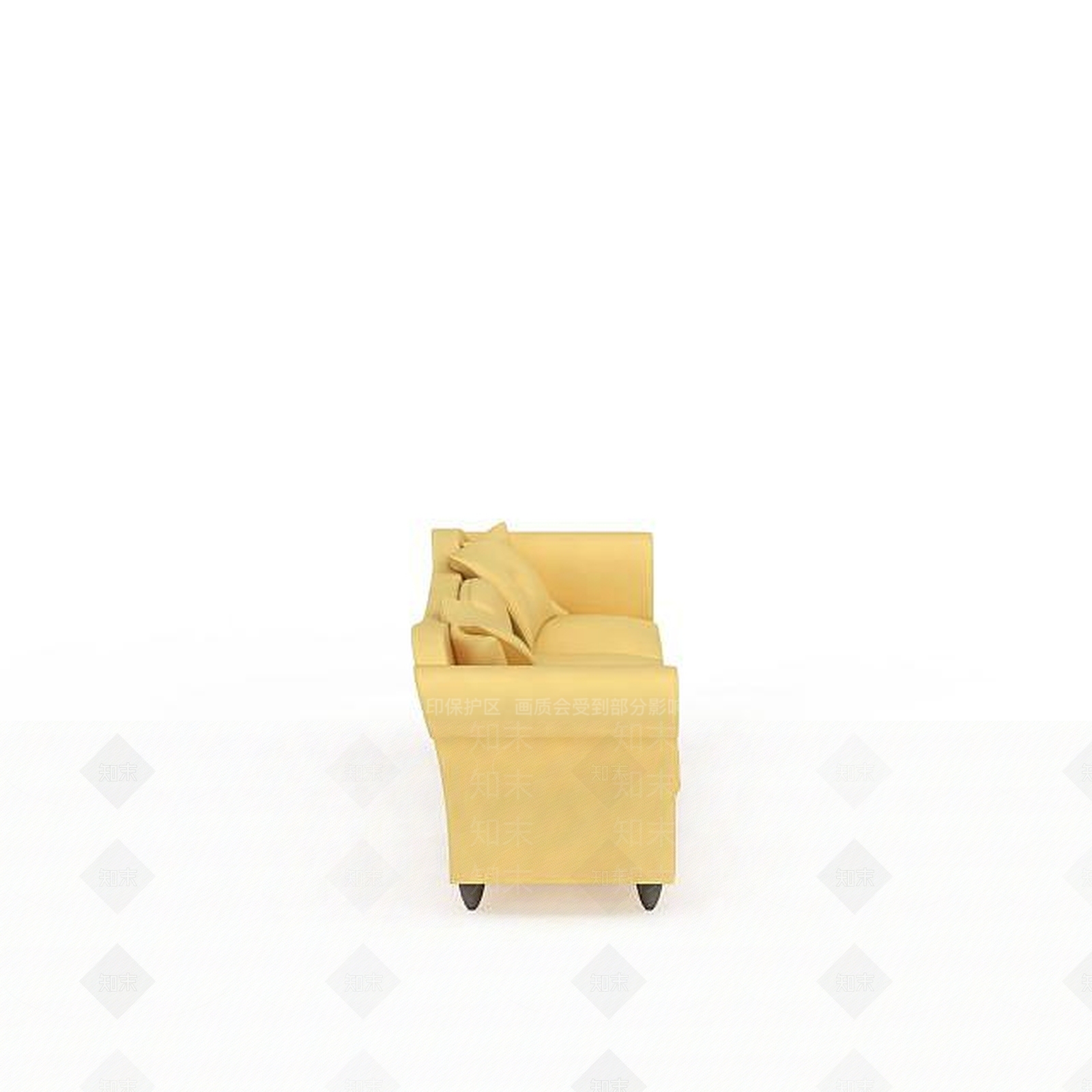 现代黄色多人沙发3D模型下载【ID:1195755277】