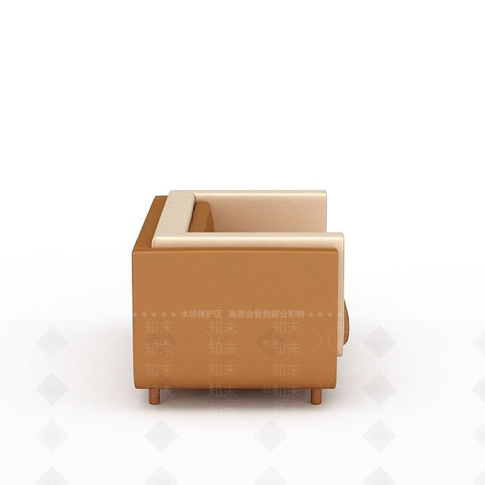 现代黄色双人沙发3D模型下载【ID:1195755360】
